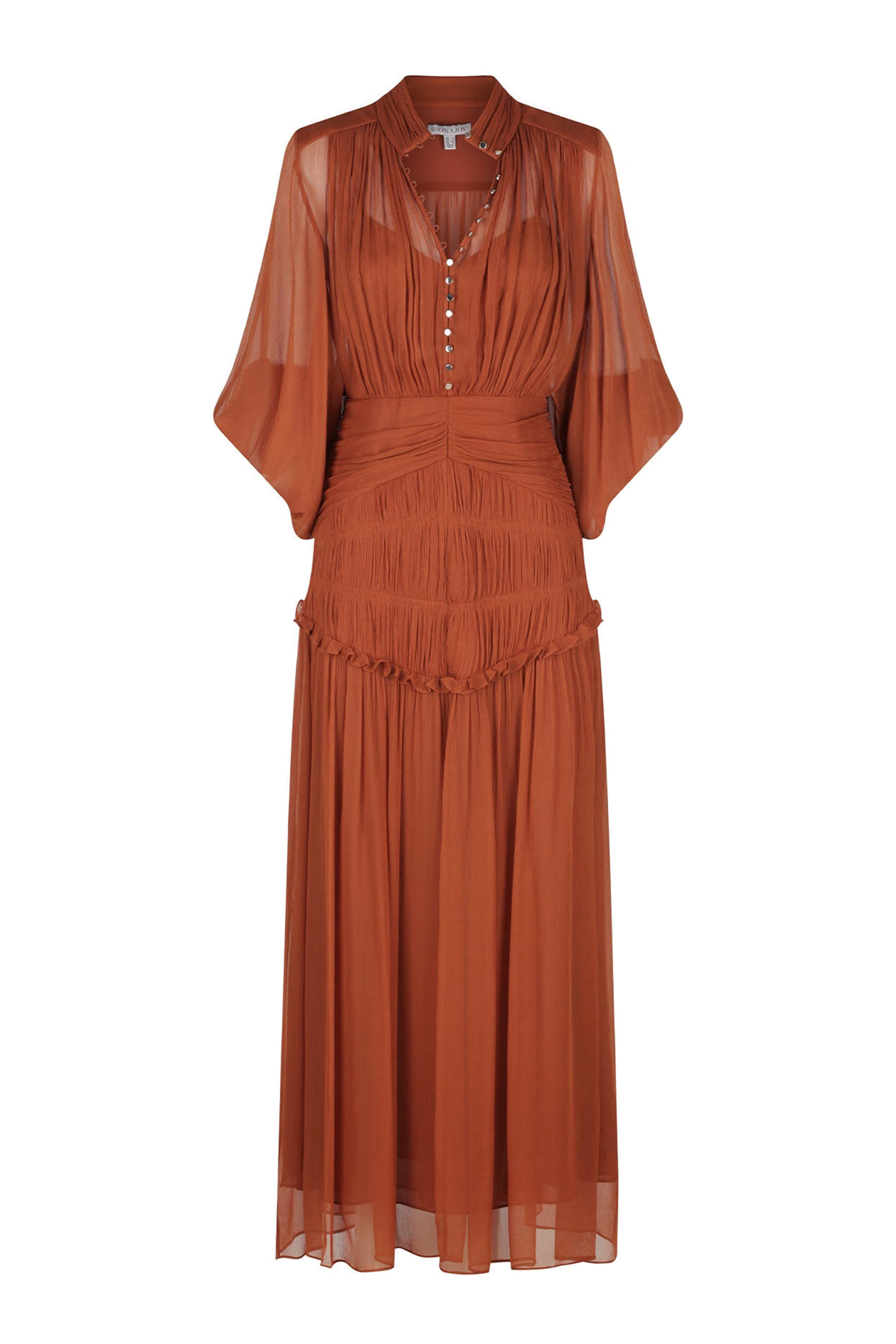 فستان نيومي متوسط الطول بأزرار إغلاق