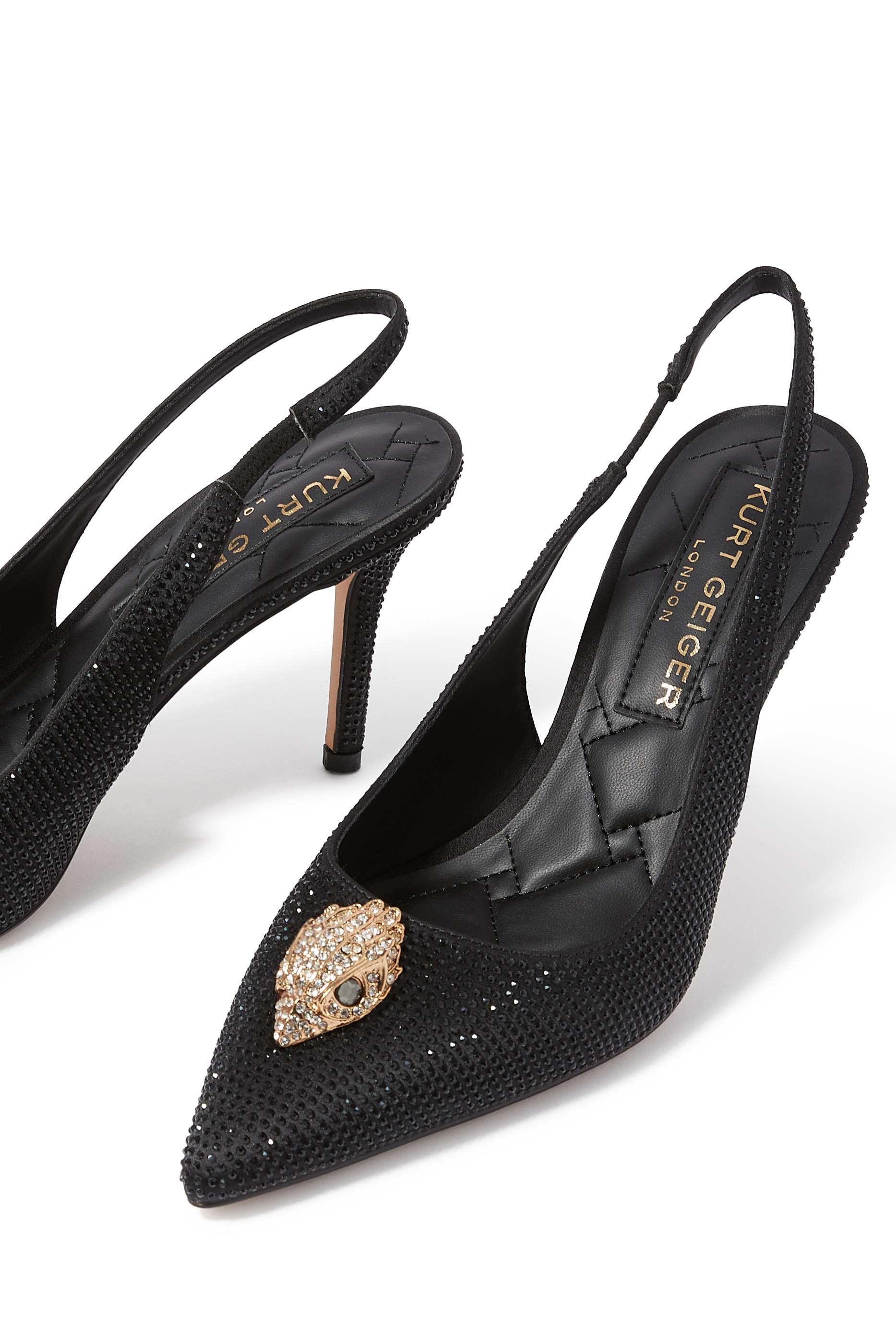 حذاء كلاسيك بلغرافيا 85 بسير خلفي وكعب عال