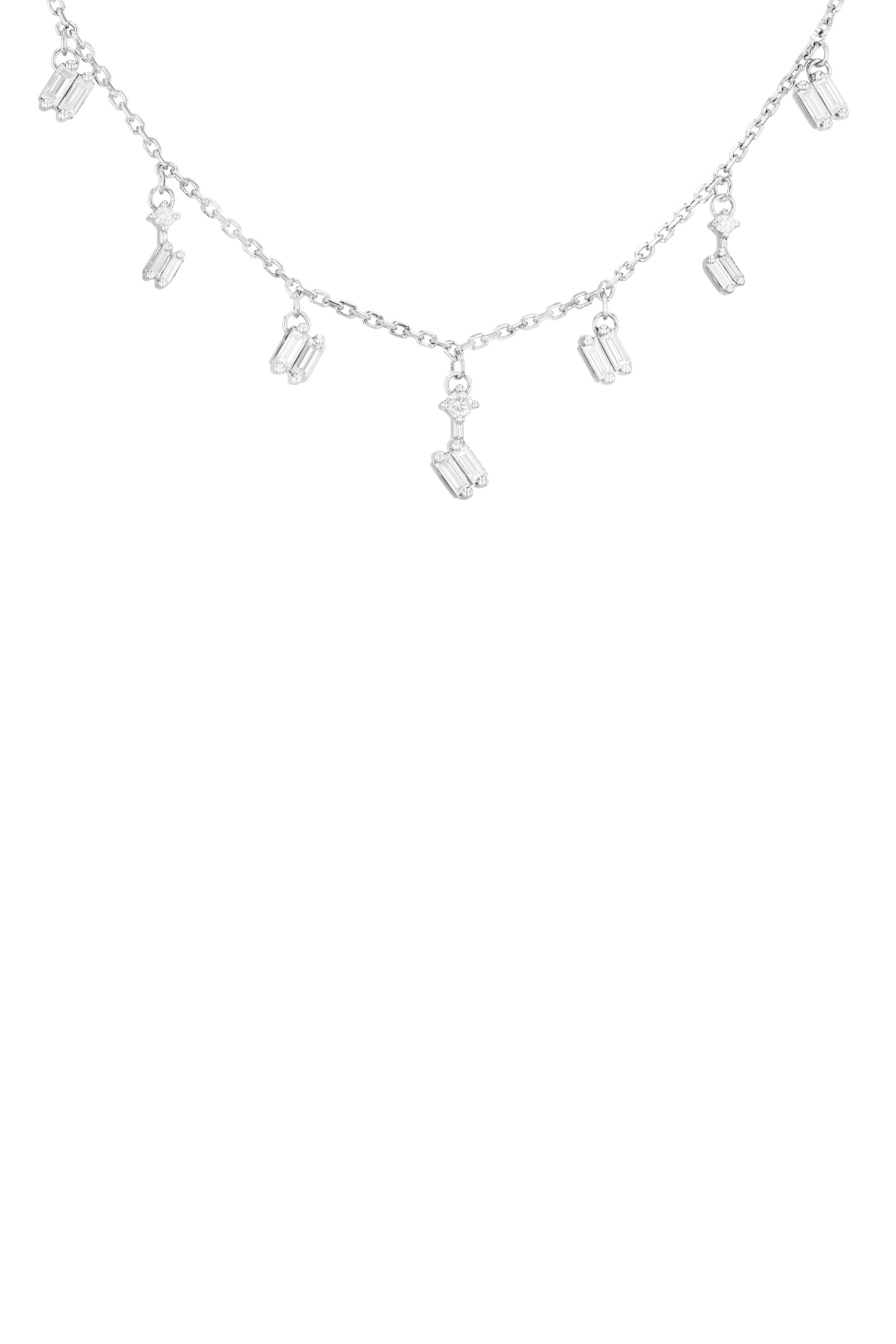 قلادة بدلايات مرصعة بماس مستطيل