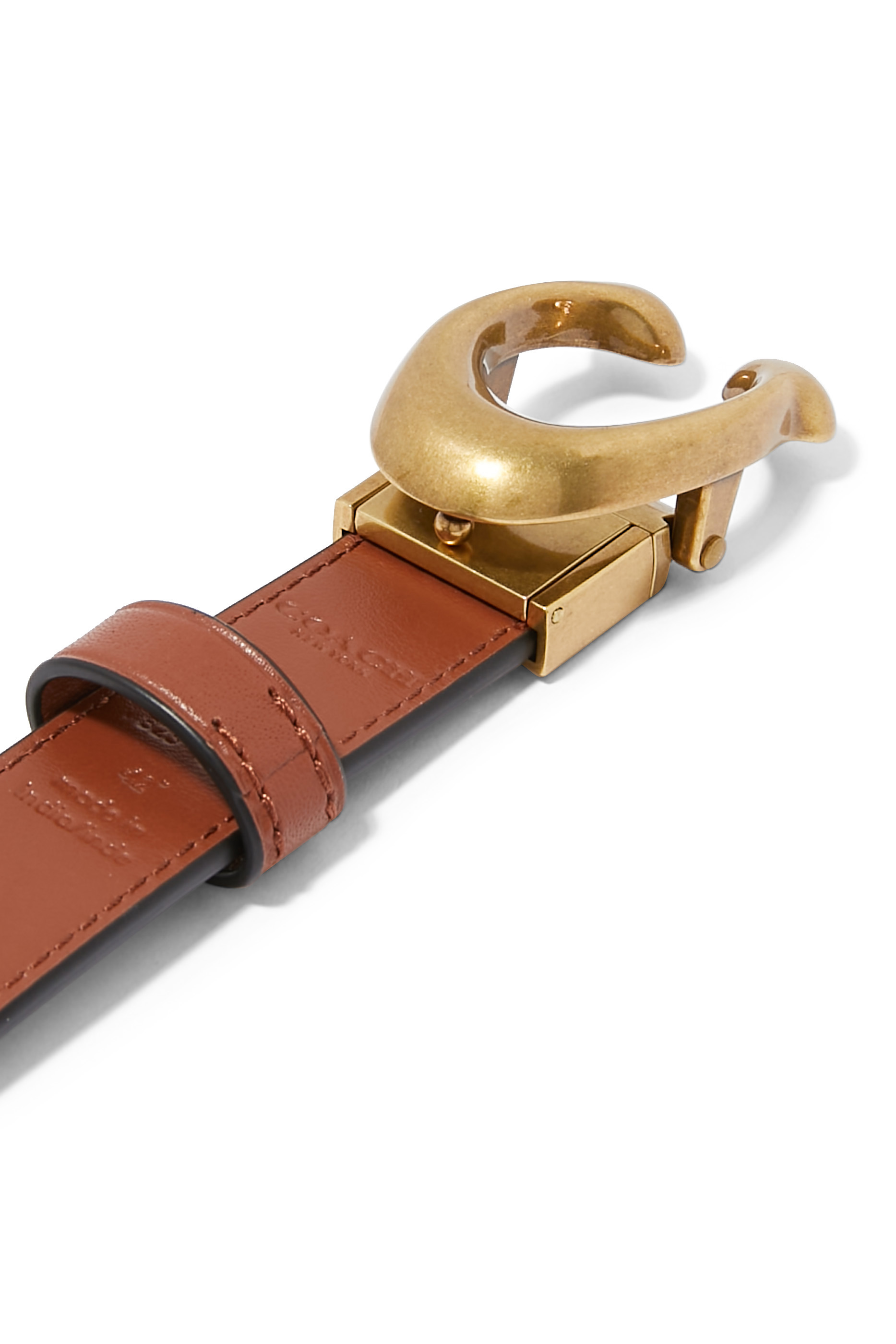 حزام بتصميم وجهين بحرف شعار الماركة