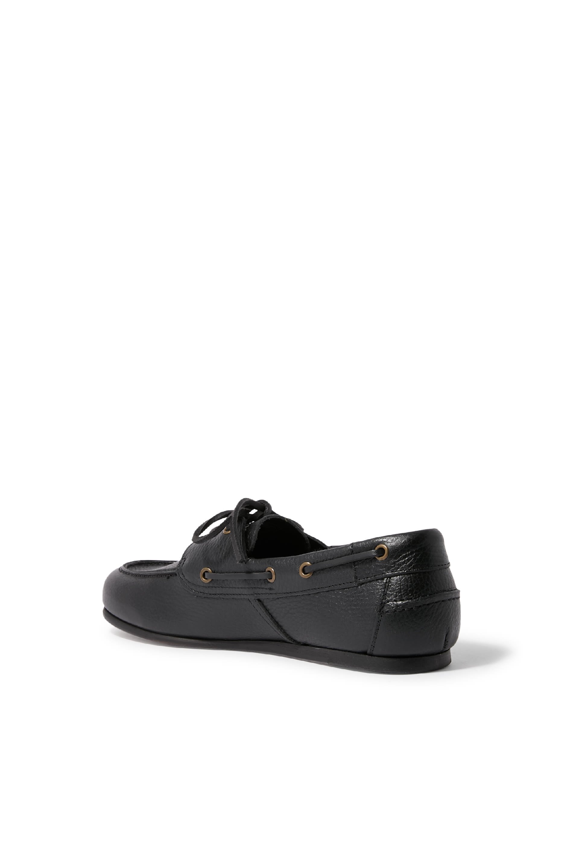 حذاء موكاسين جلد معالج بارز الملمس