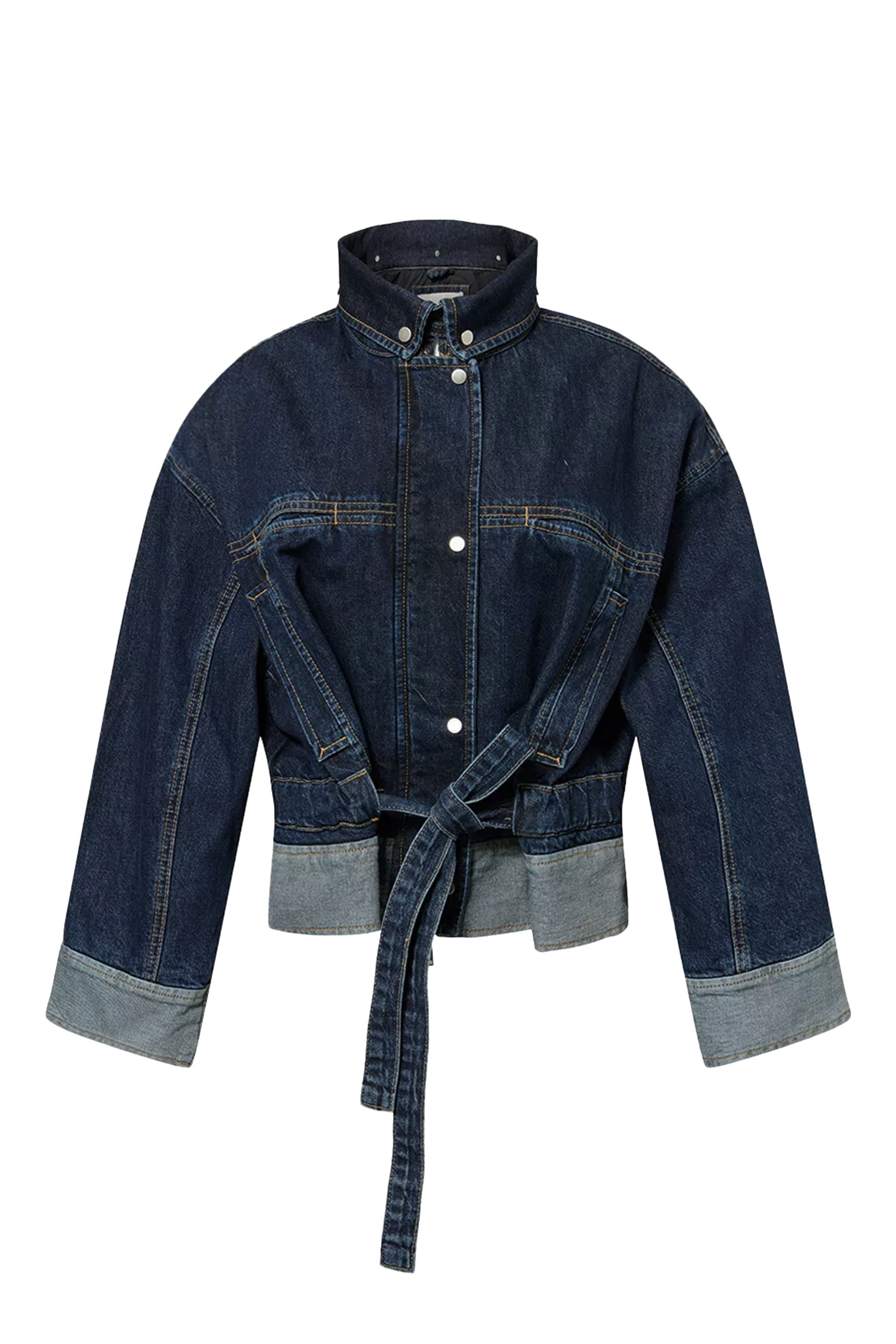 Boxy Denim Jacket with Ties