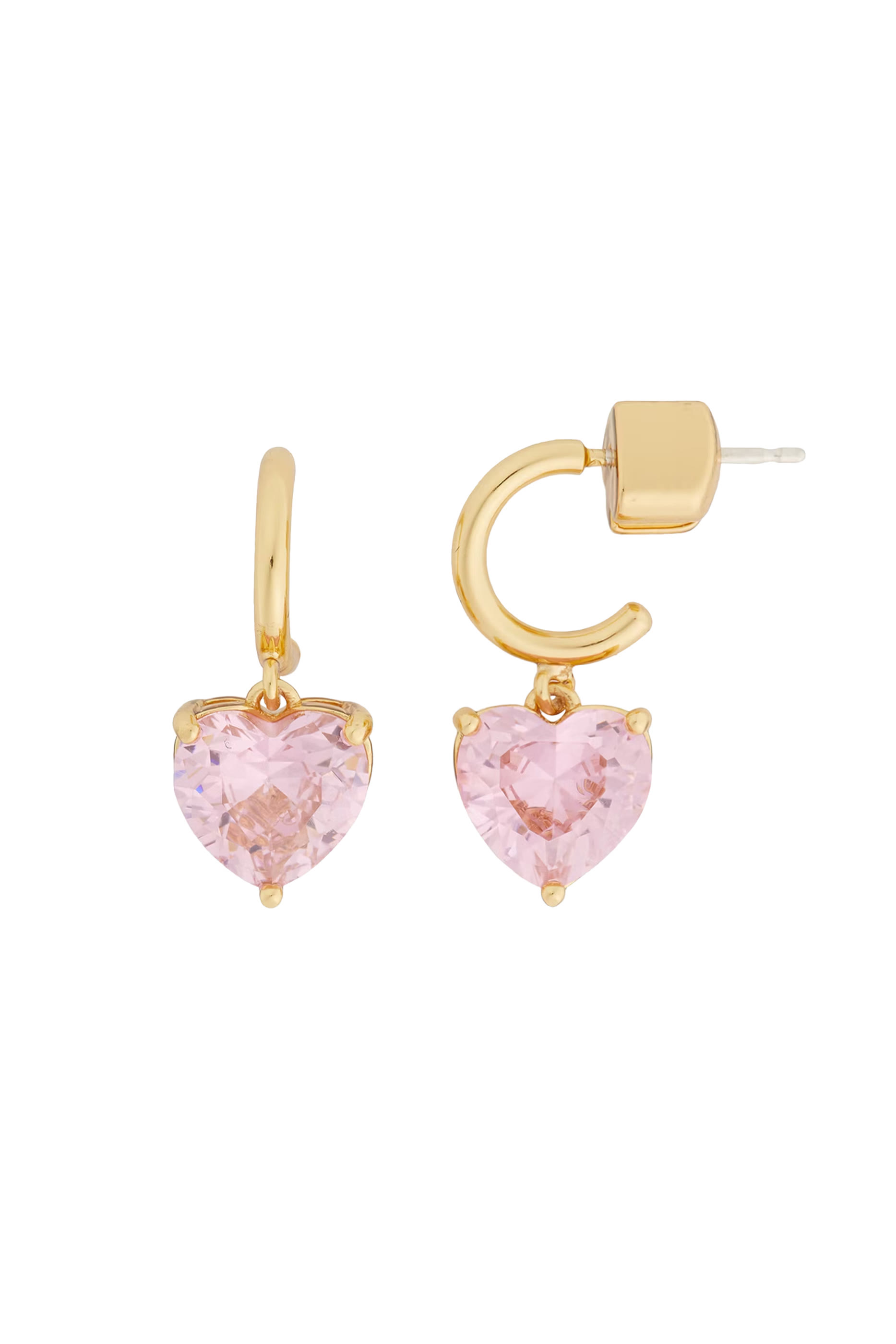 أقراط ماي لوف بتصميم قلب مرصعة بأحجار زركونيا مكعبة معدن مطلي