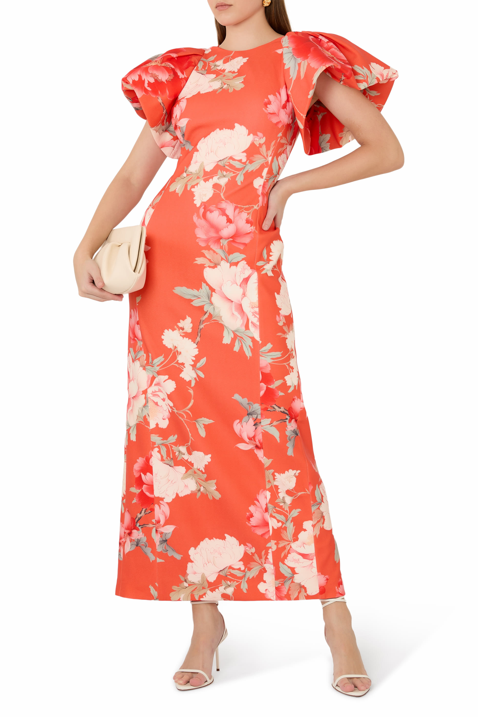 فستان لوسيندا طويل بنقشة