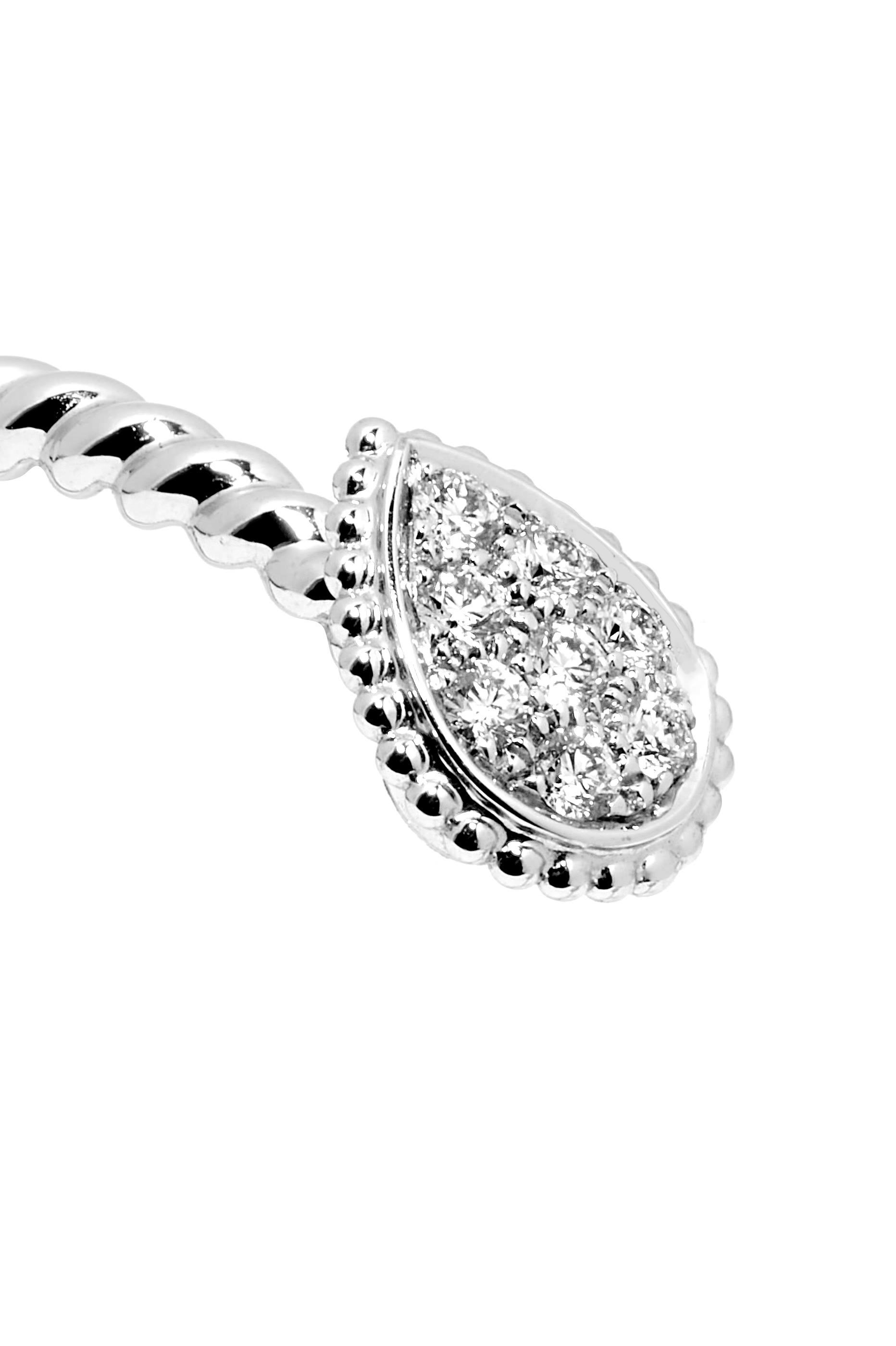 سوار سيربنت بوهيم مزين بحلتين مرصع بالماس وحجر أكوابرايز ذهب أبيض عيار 18