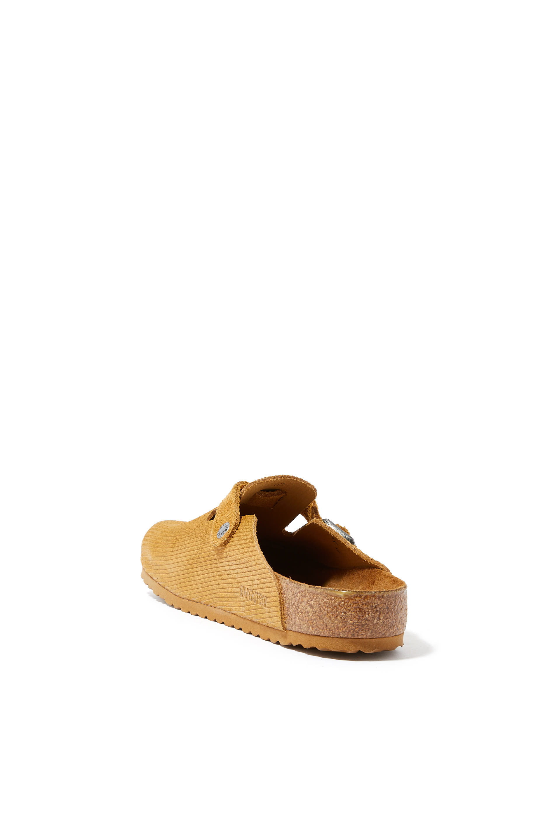 حذاء بوستون مفتوح من الخلف قماش قطني مخملي مضلع