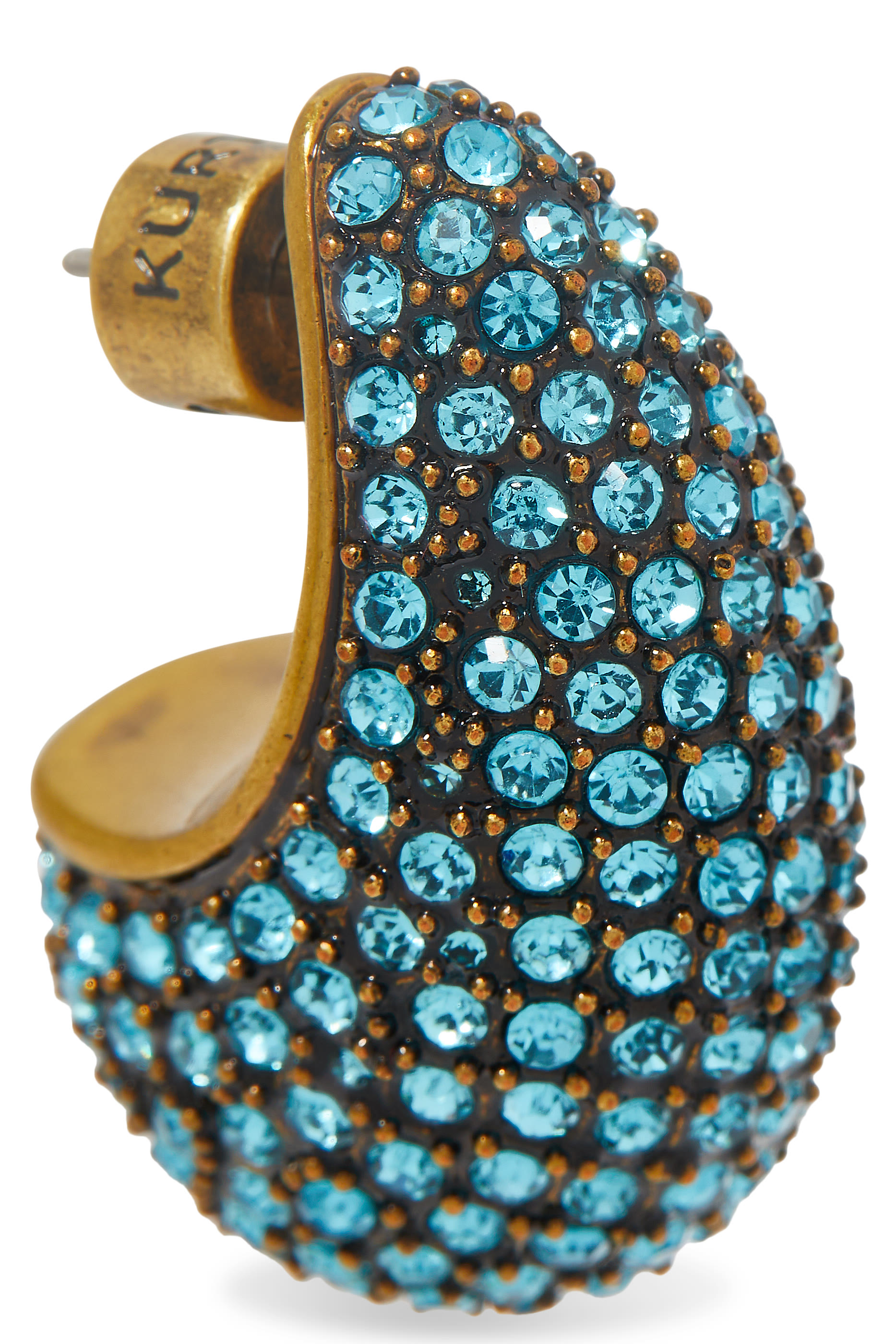 أقراط بتصميم منفوخ بأحجار بافيه