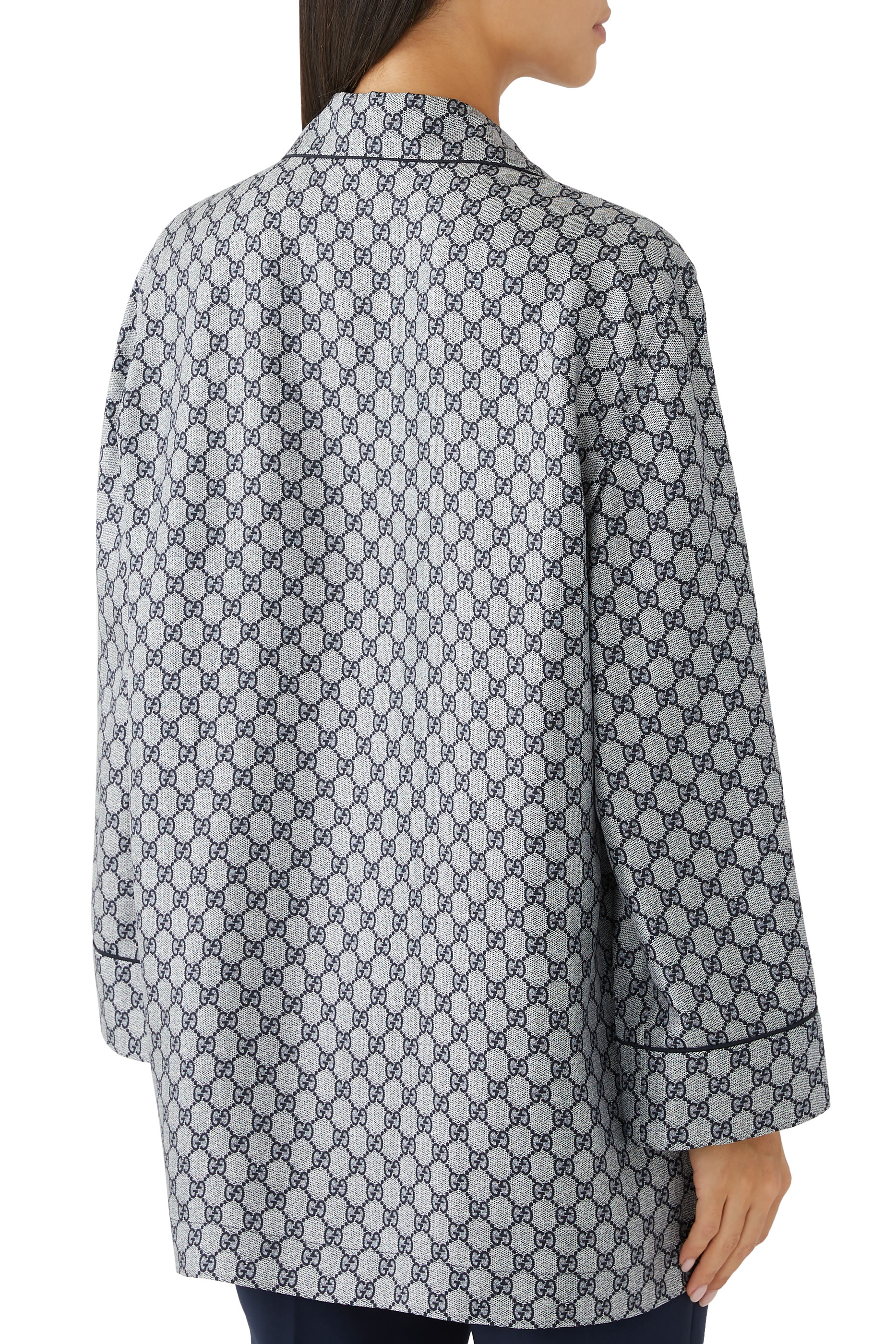 قميص بشعار الماركة حرير تويل