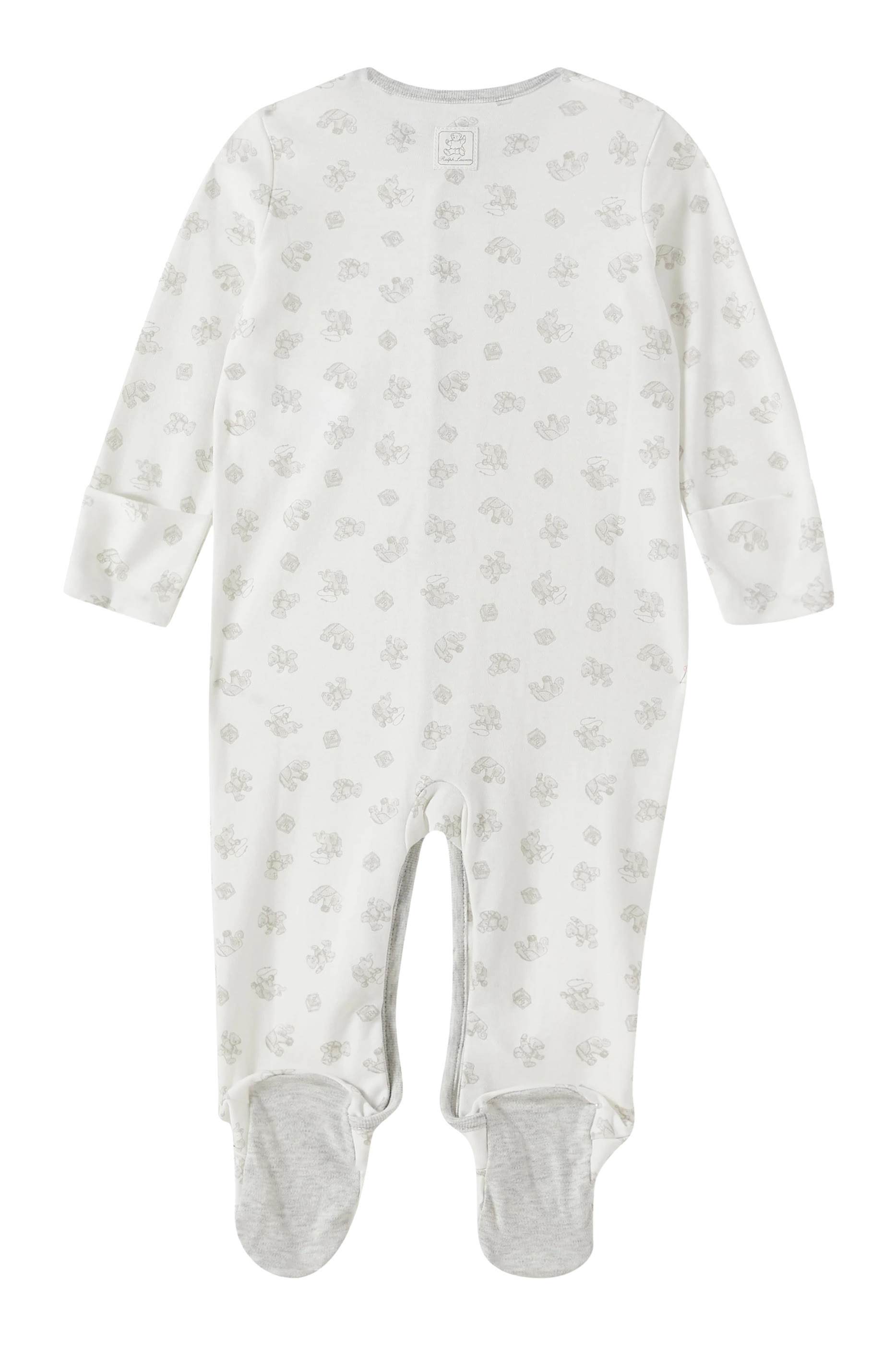 لباس قطعة واحدة بقدمين وطبعة الدب بولو للأطفال