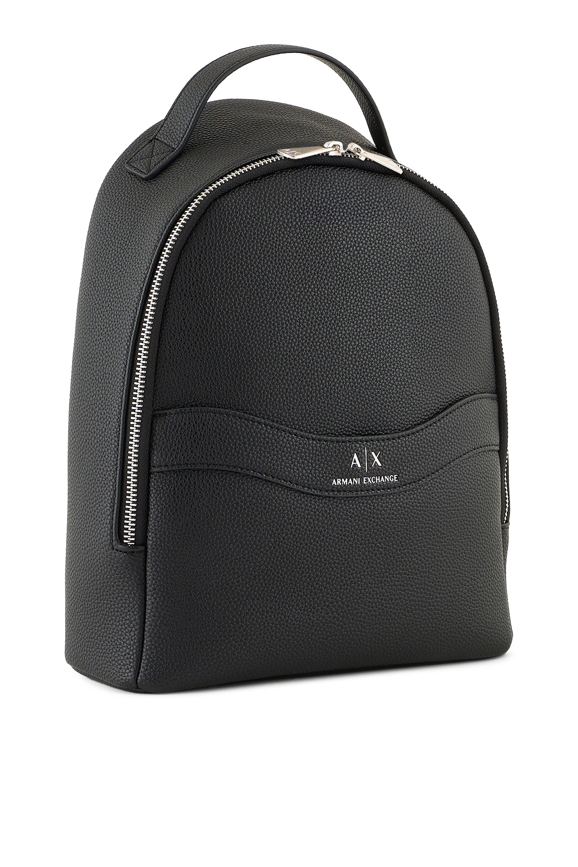 حقيبة ظهر بتفاصيل مموجة وشعار الماركة