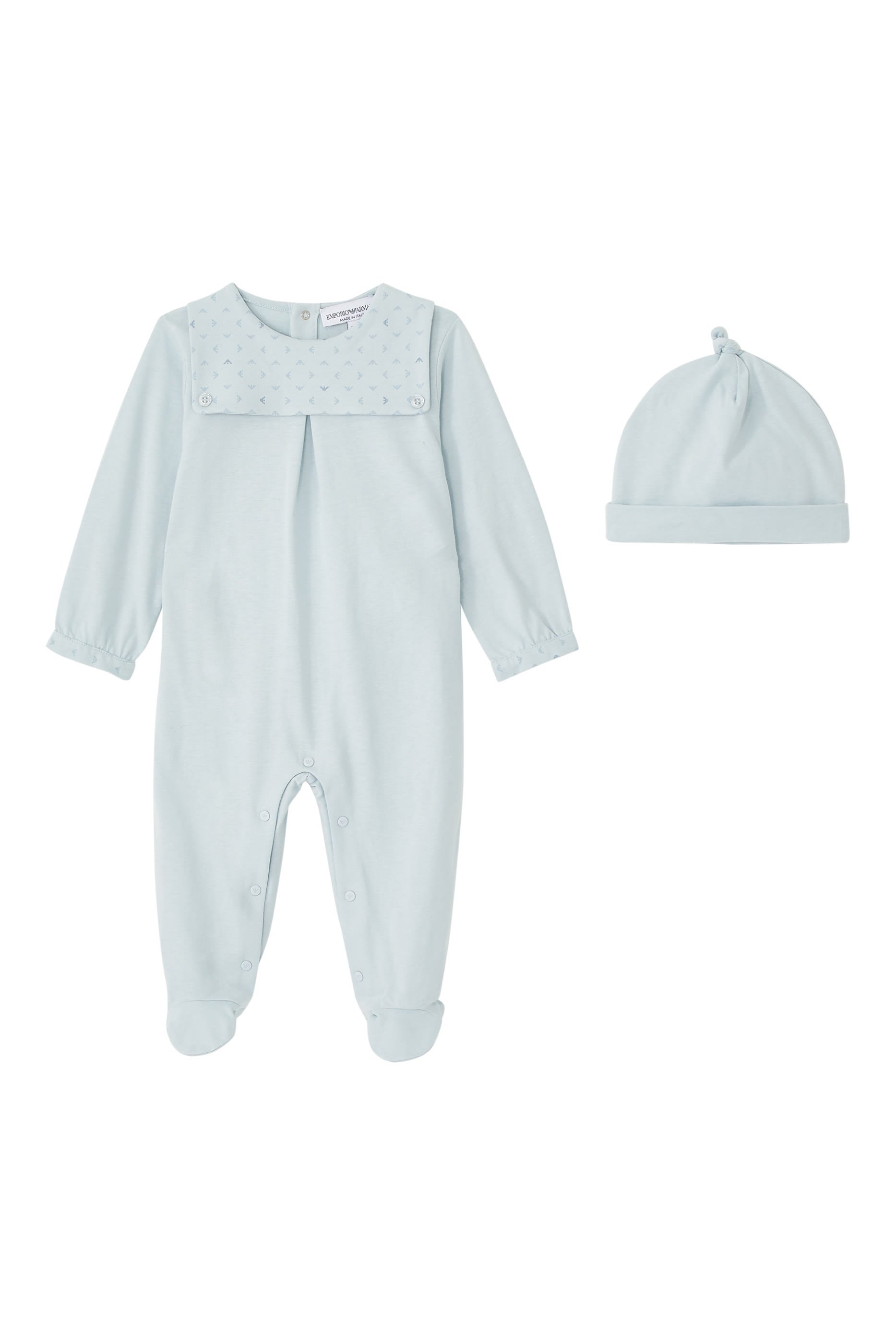 طقم هدايا بدلة للرضع بشعار الماركة