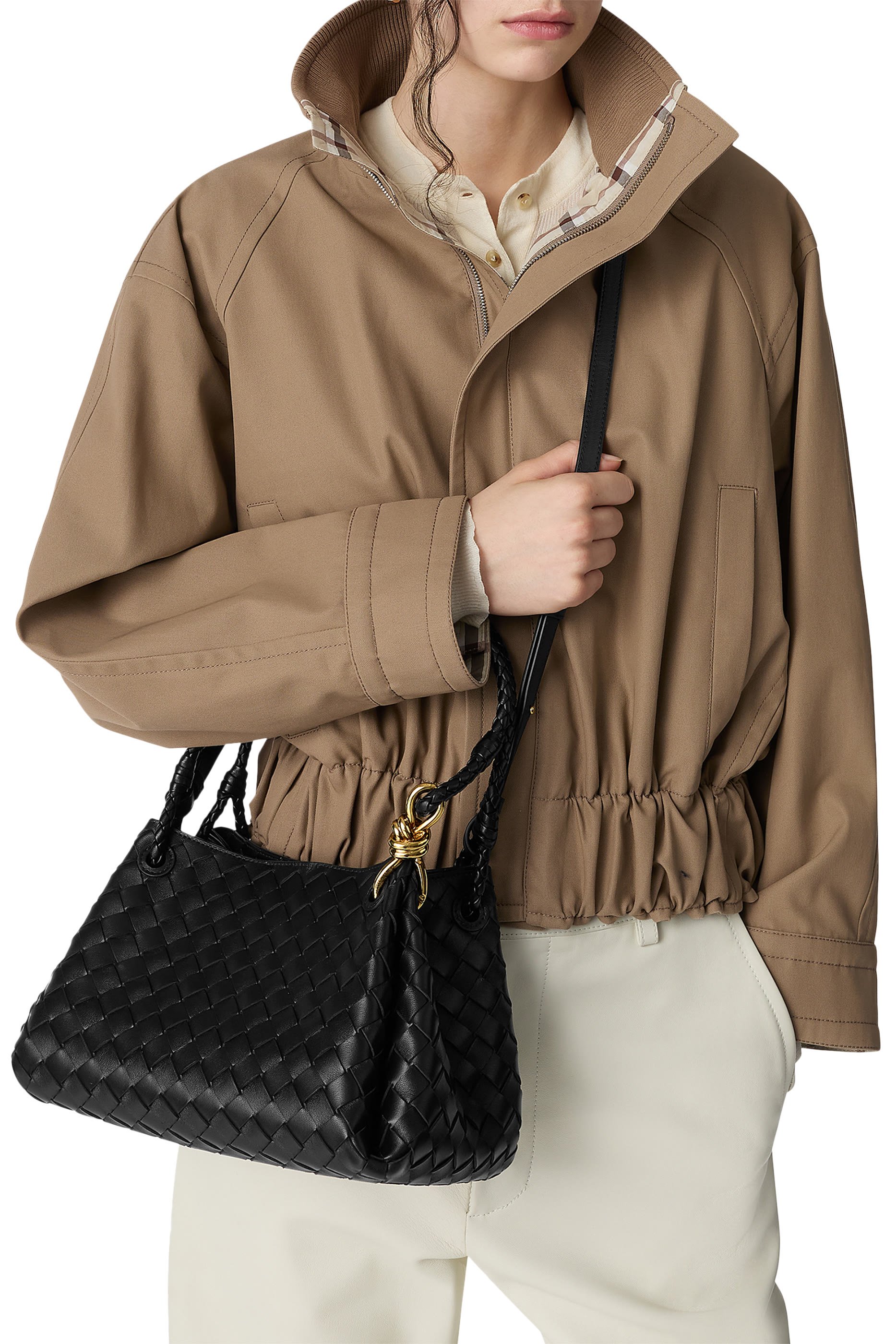 حقيبة كتف باراشوت كبيرة بتصميم مجدول