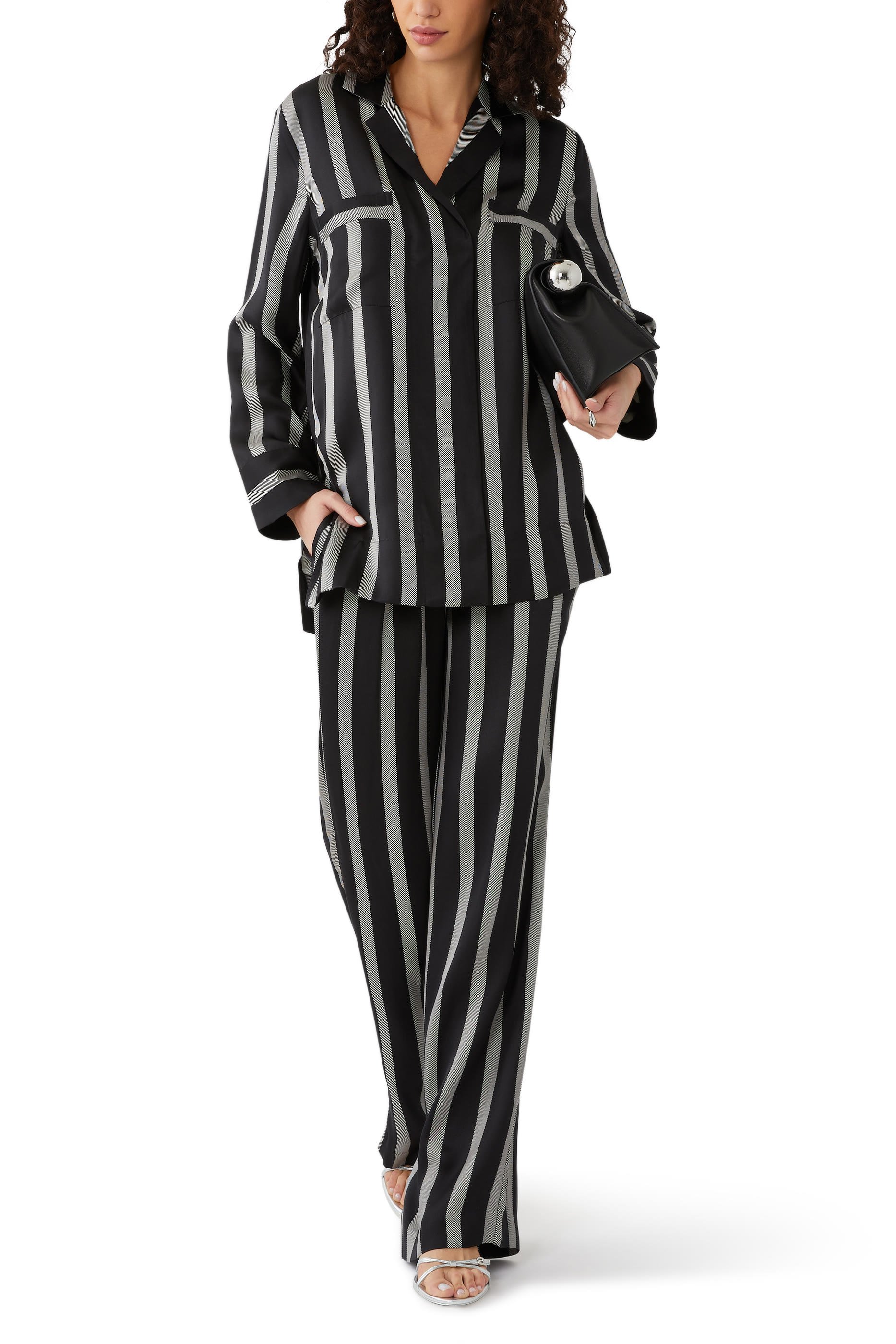 قميص لينيت بنقشة هرينج بون مخططة