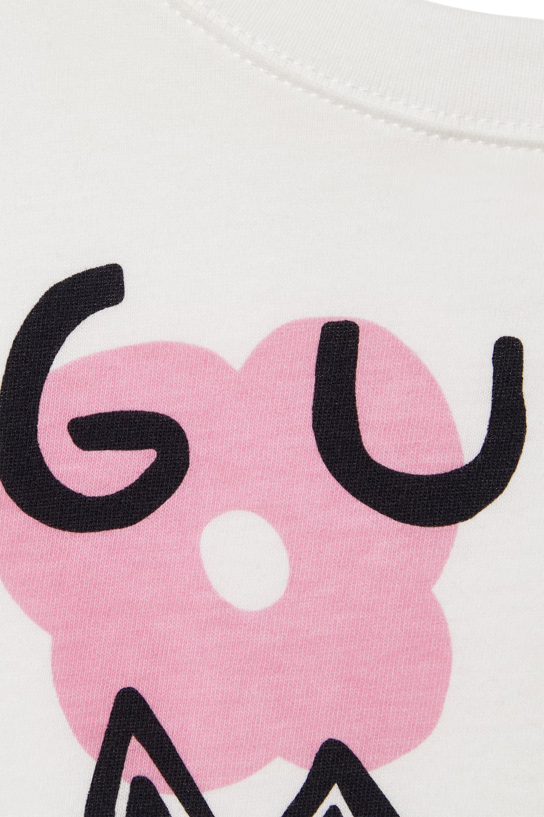 تيشيرت بنقشة شعار الماركة وقط للأطفال