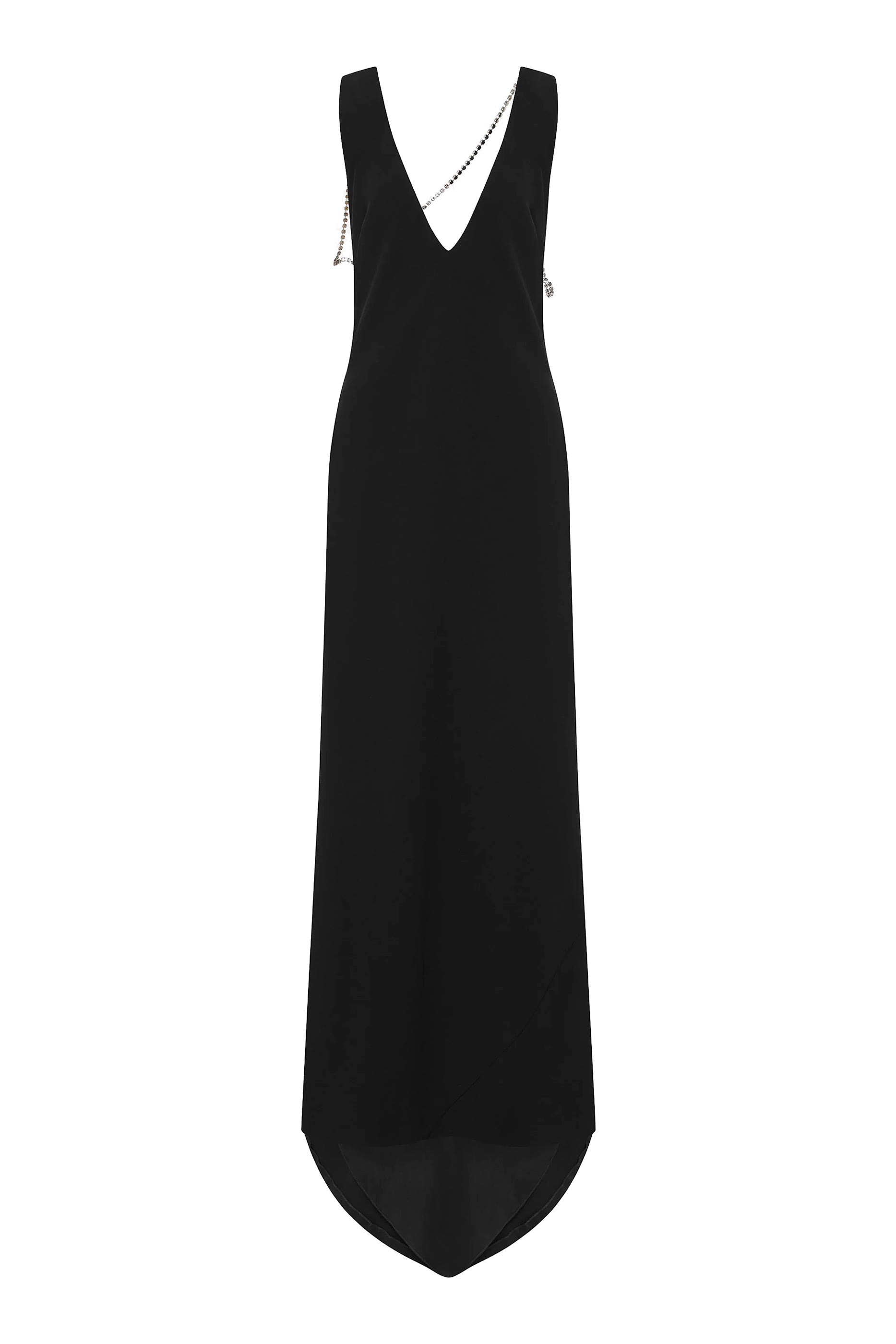 فستان مطرز كريب مطاطي