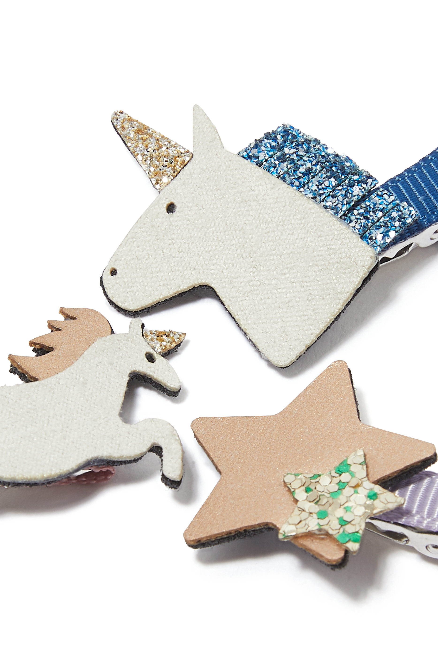 طقم مشابط شعر صغيرة بتصميم يونيكورن 8 قطع