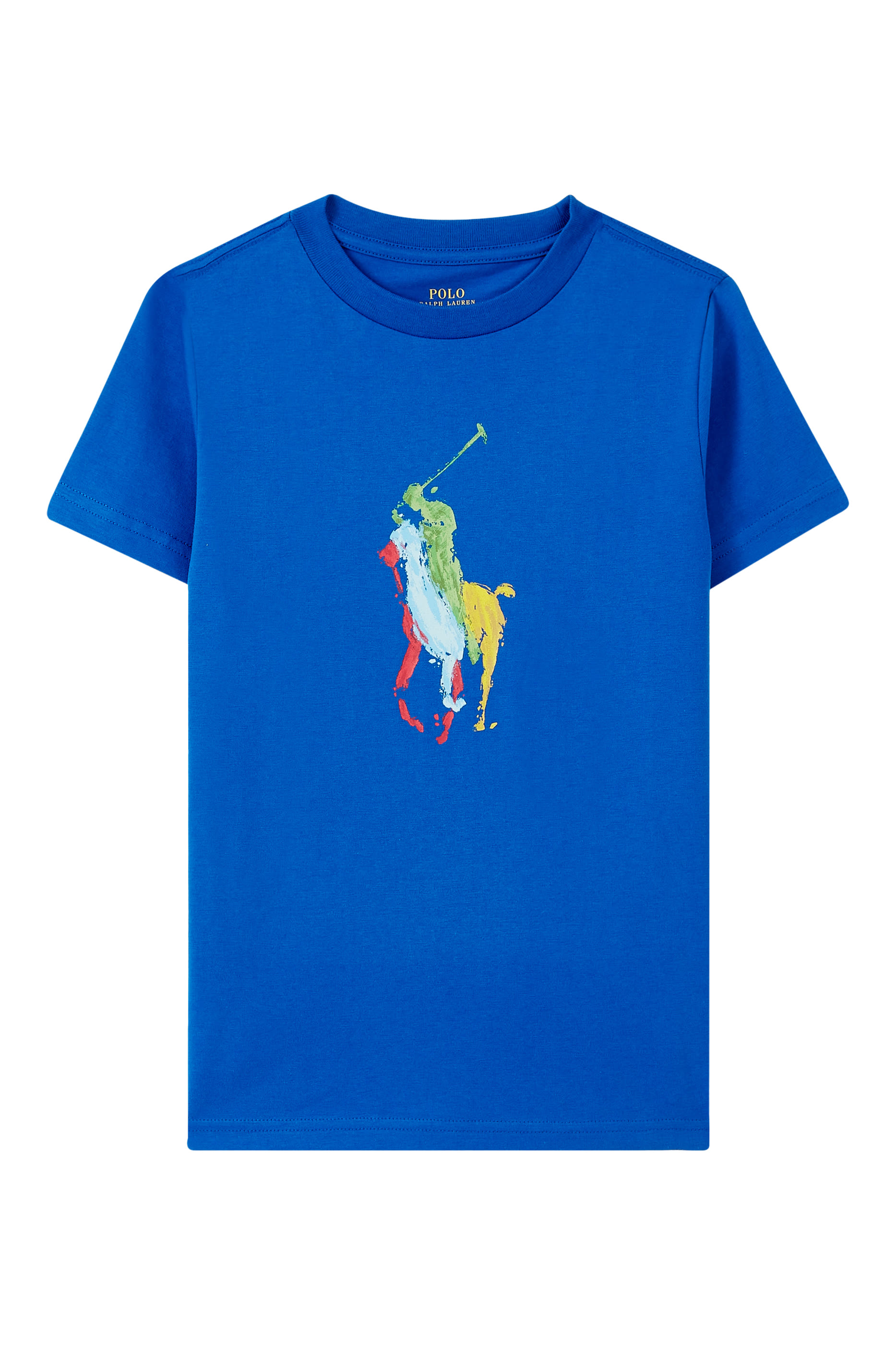 تيشيرت بشعار الماركة قطن جرسيه للأطفال