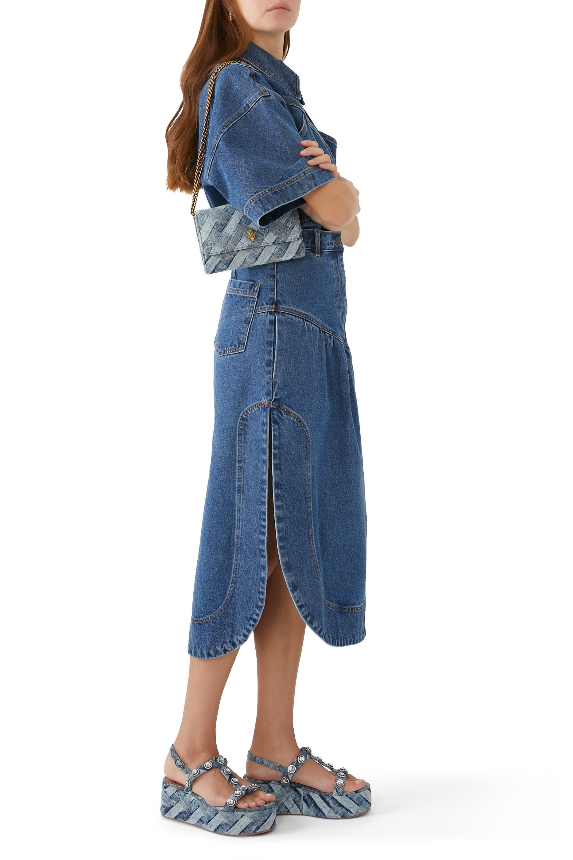 صندل أوكتافيا 70 دنيم بنعل سميك