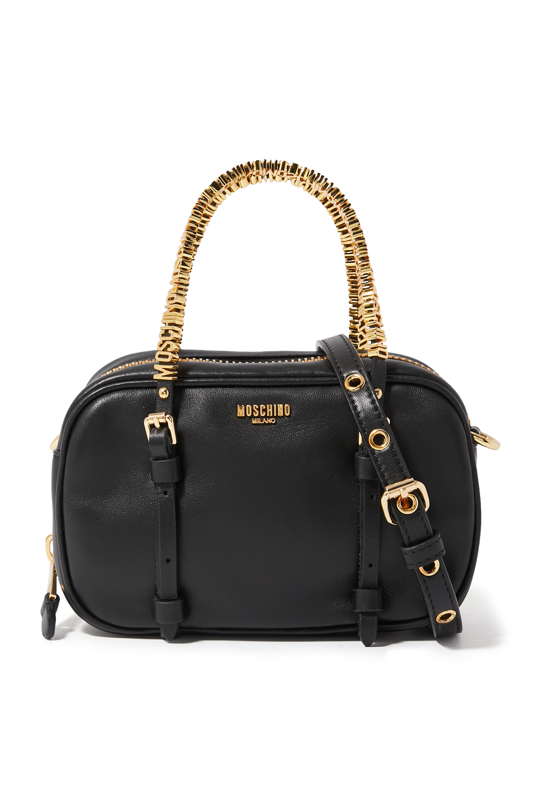 حقيبة بسلسلة ويد علوية بتصميم حروف صغيرة لشعار الماركة