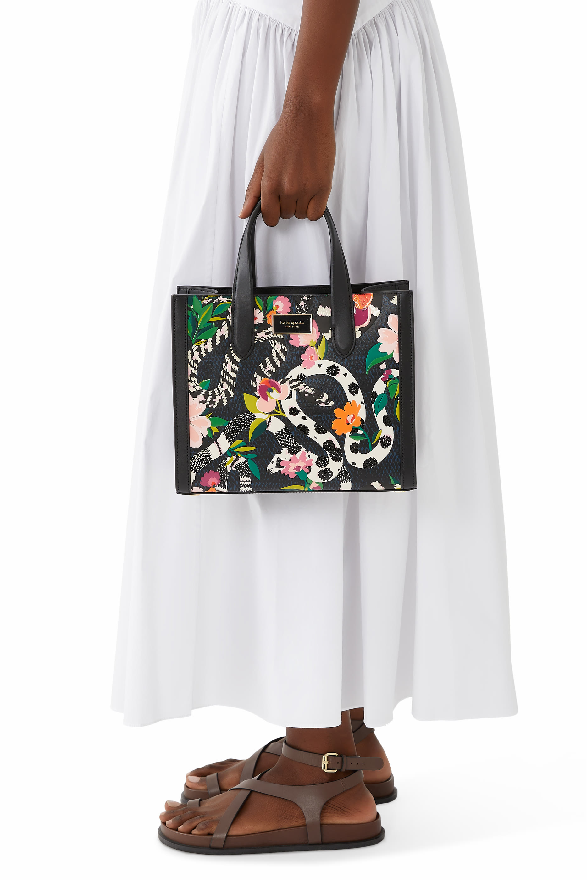 حقيبة يد مانهاتن صغيرة جلد منقوش