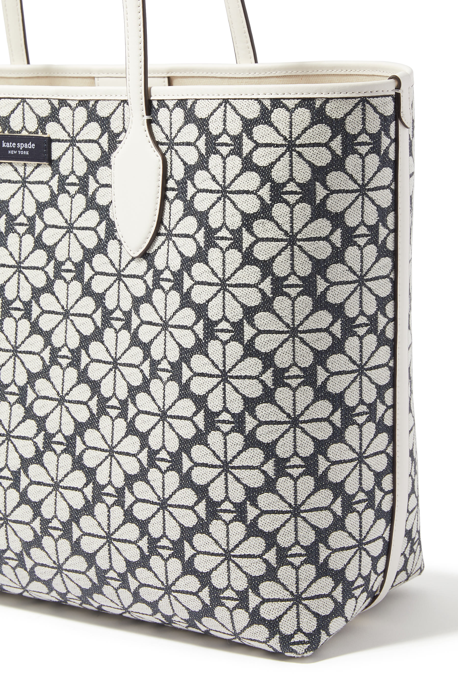 حقيبة يد كبيرة قماش قنب بنقشة زهور البستوني