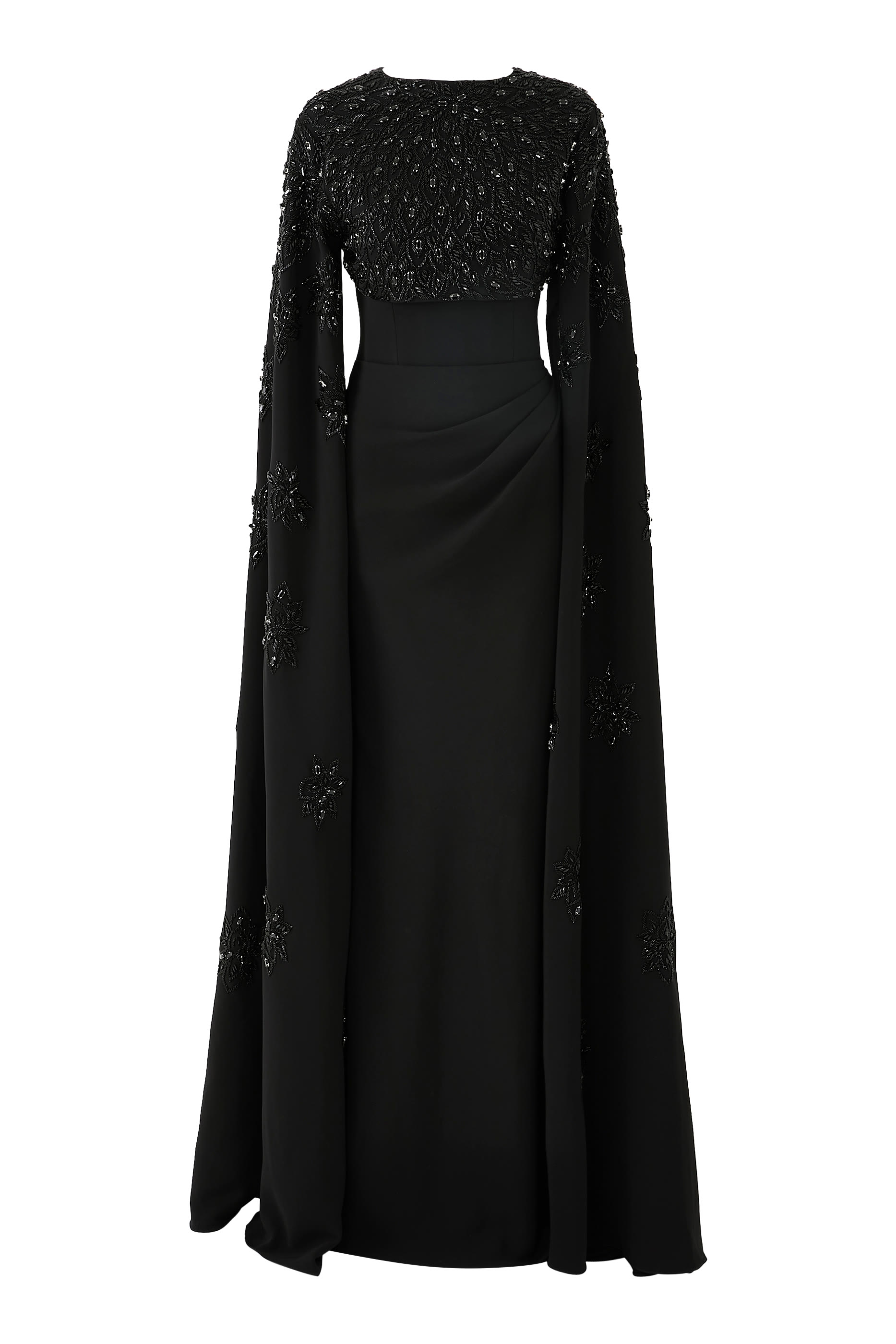 فستان كريب مع بوليرو بخرز