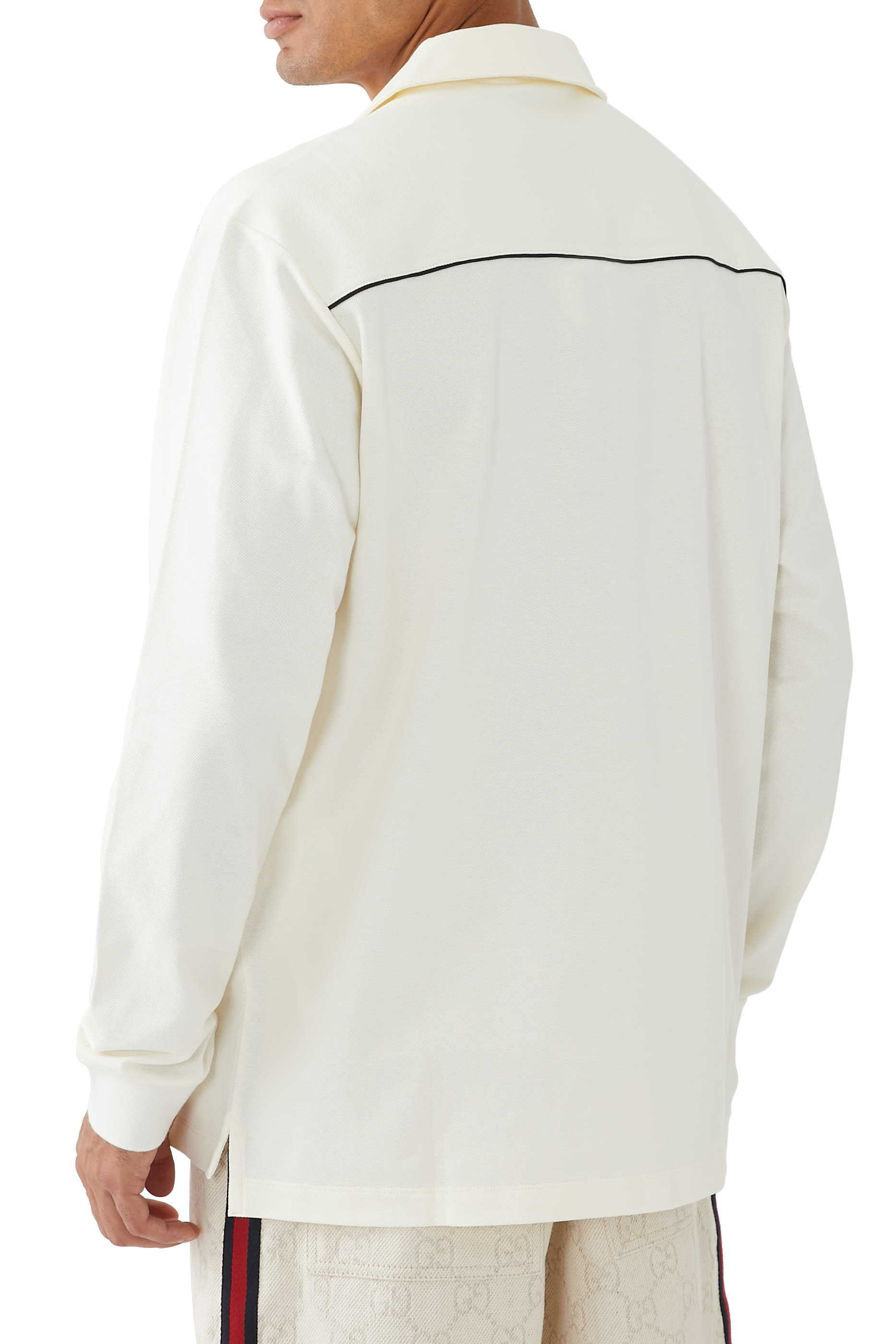 قميص بشعار الماركة قطن بيكيه مطاطي