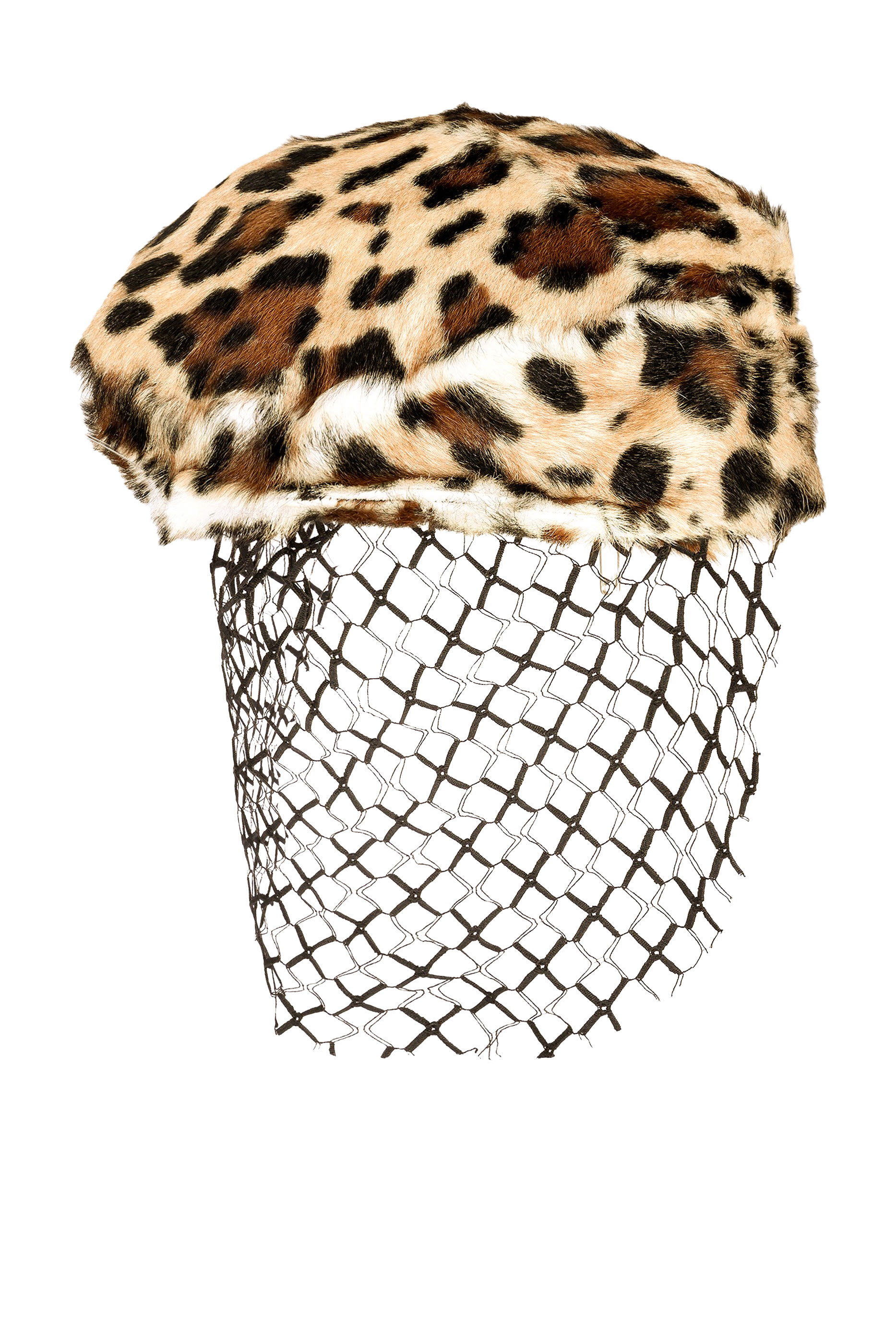 كاب مسطح طبعة جلد النمر جلد ماعز مع وشاح