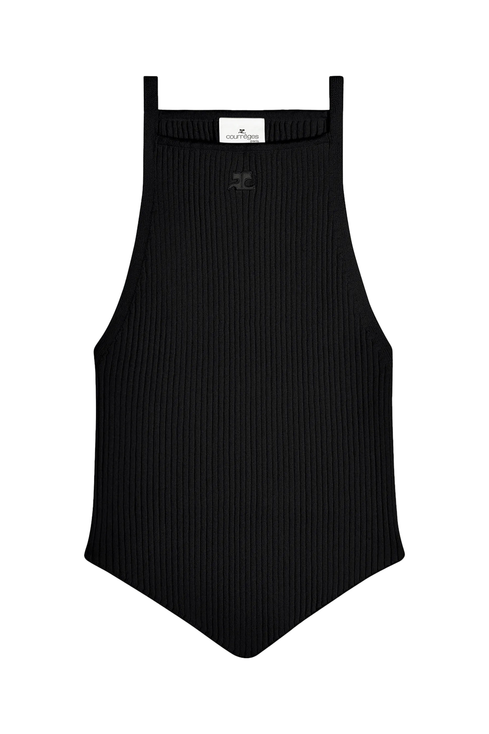 بلوزة منسوجة بوينتي بتصميم مضلع وشعار الماركة