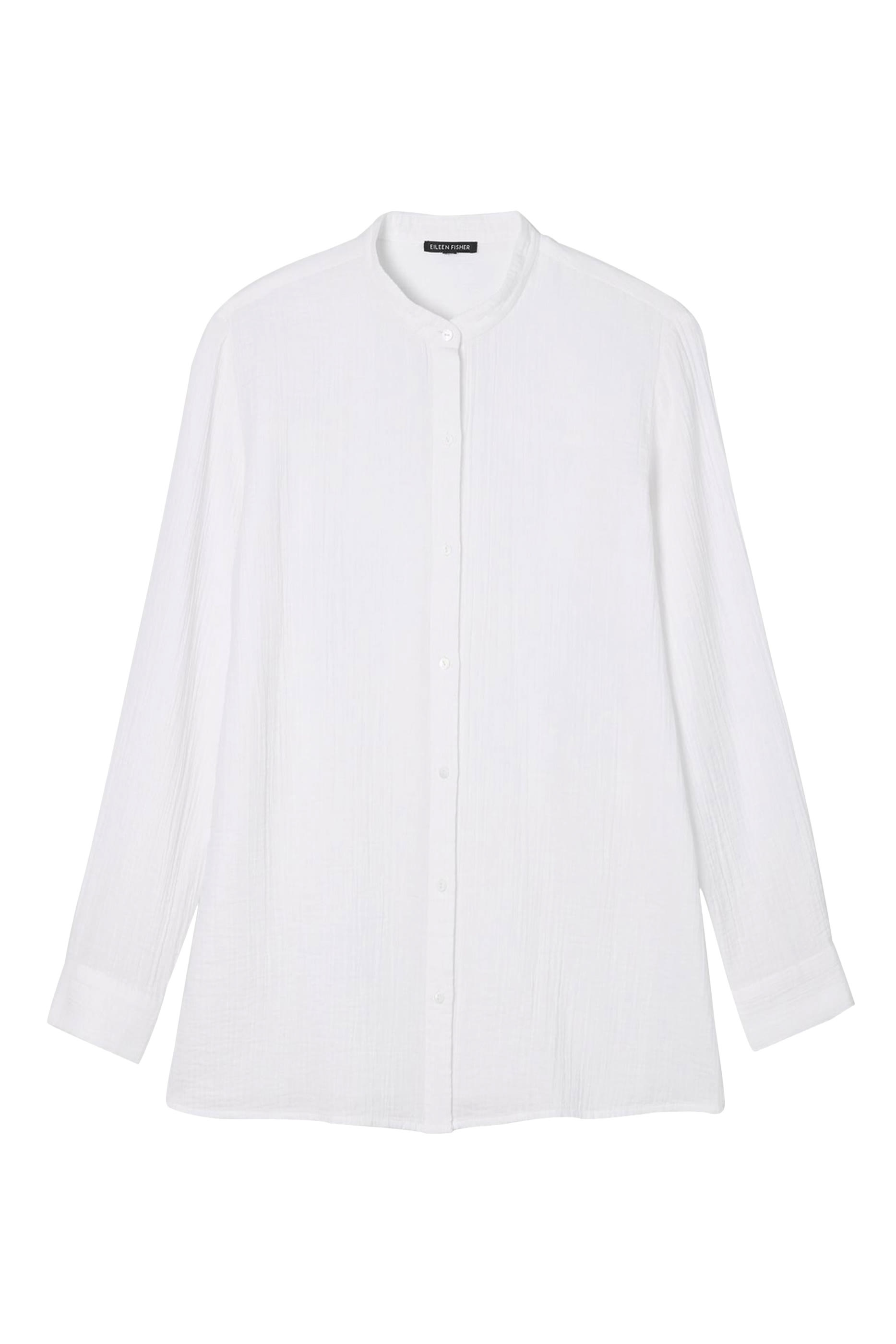 قميص بياقة بتصميم مموج قطن عضوي