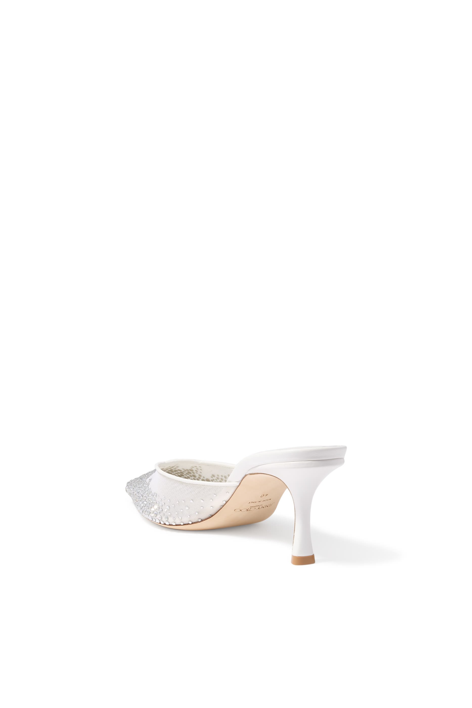 حذاء مفتوح من الخلف فيفي 65 قماش شبكي مرصع بالكريستال