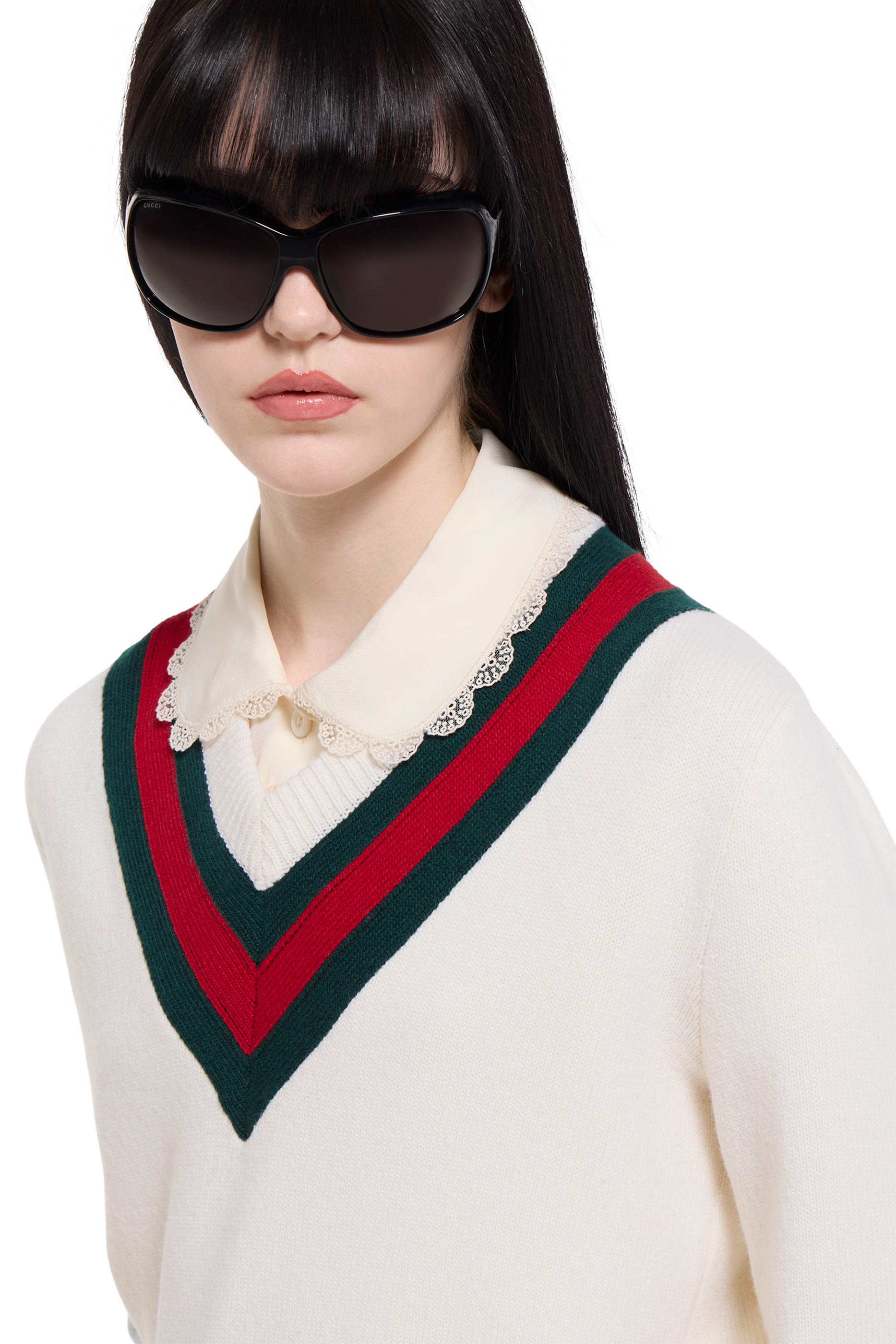 كنزة بشريط ويب صوف فاخر منسوج