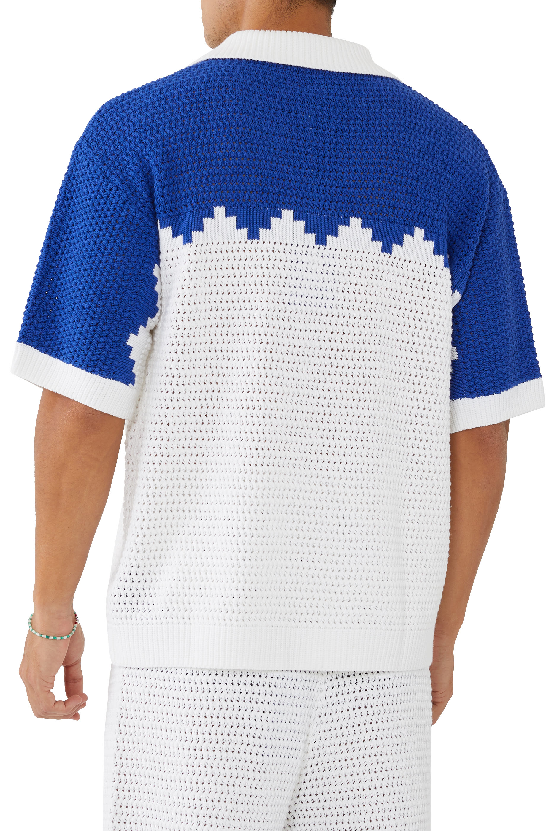 قميص بولو نسيج كروشيه بشعار الماركة