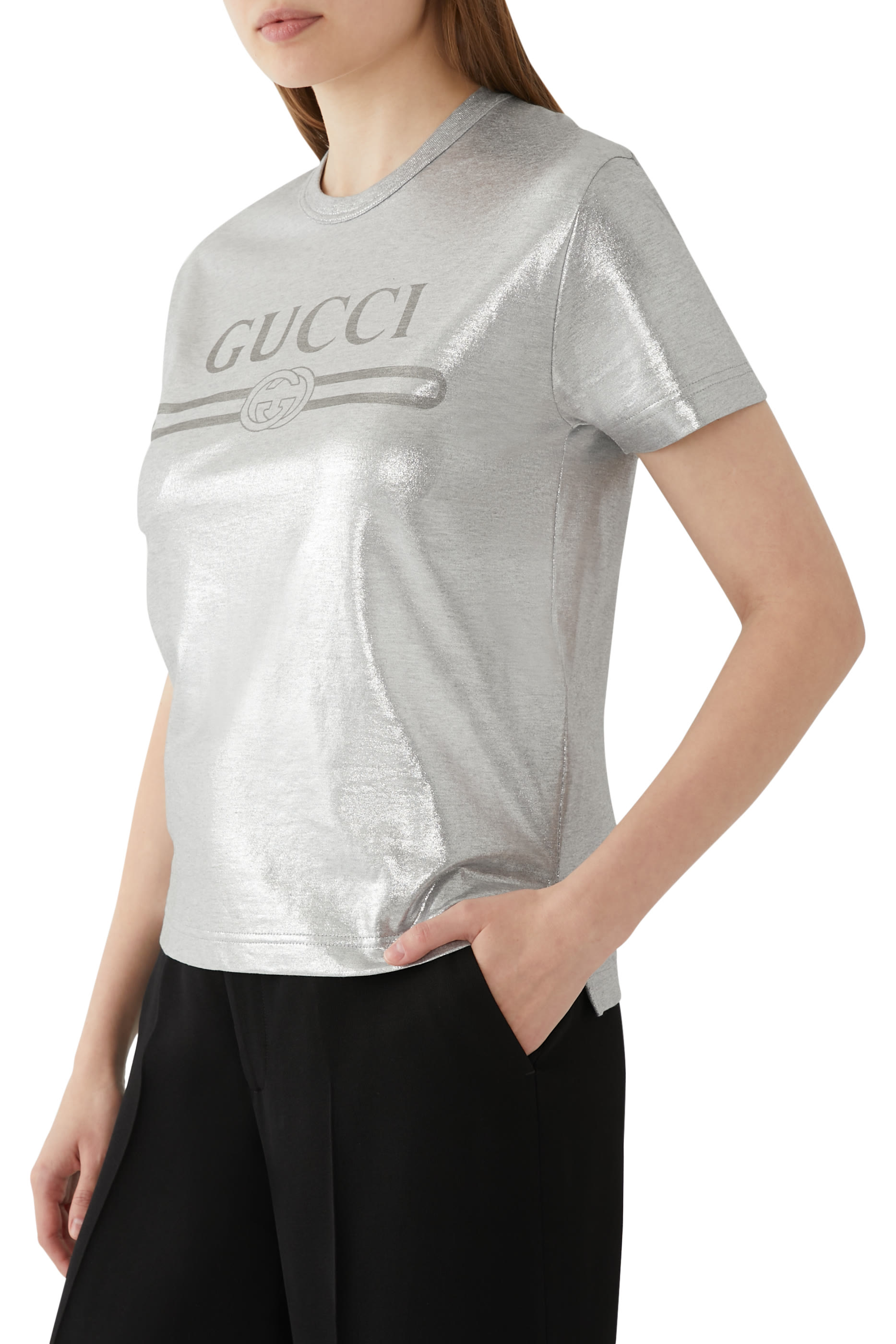 تيشيرت بطبعة قطن لامع