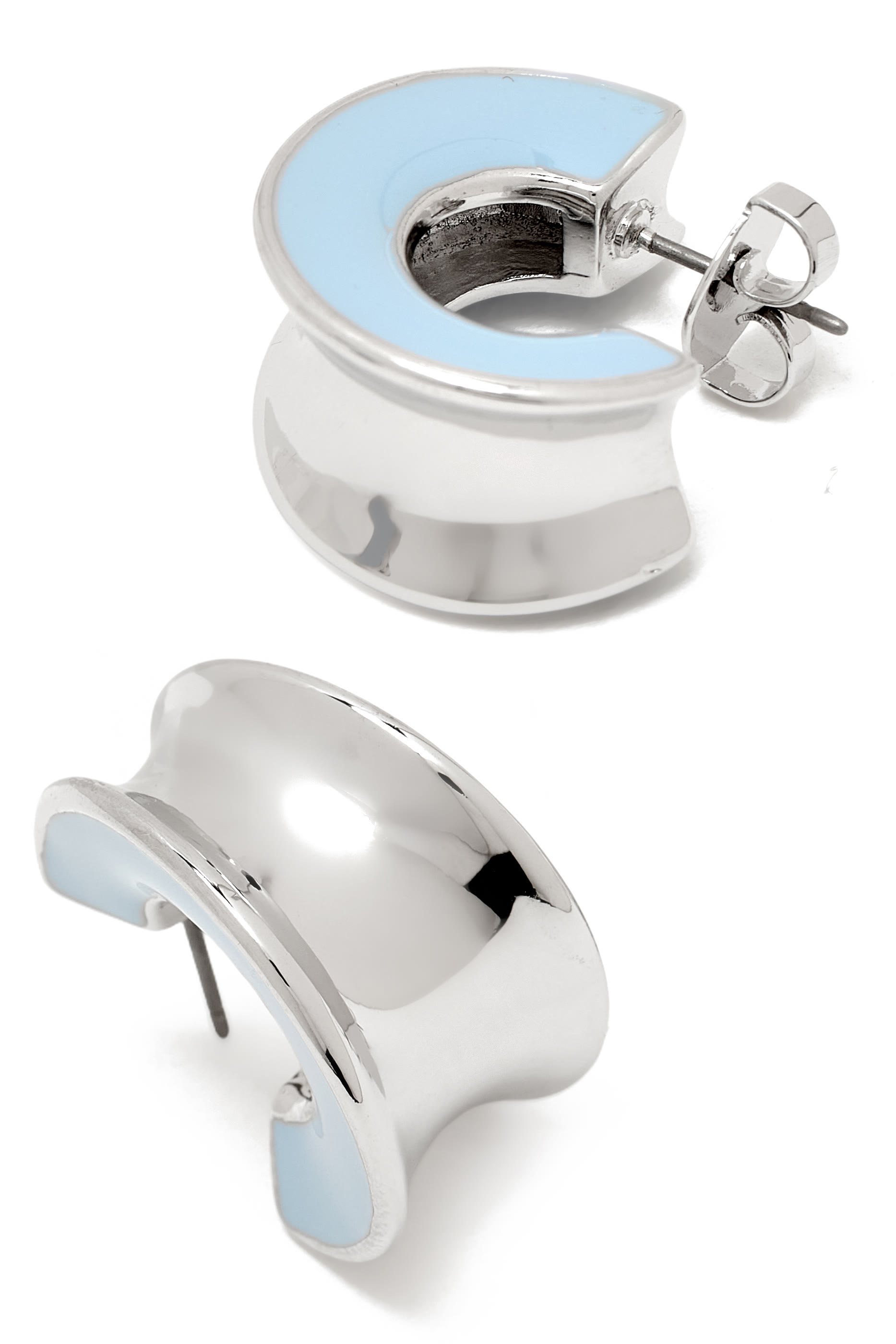 أقراط دائرية بولد صغيرة، معدن مطلي ومينا