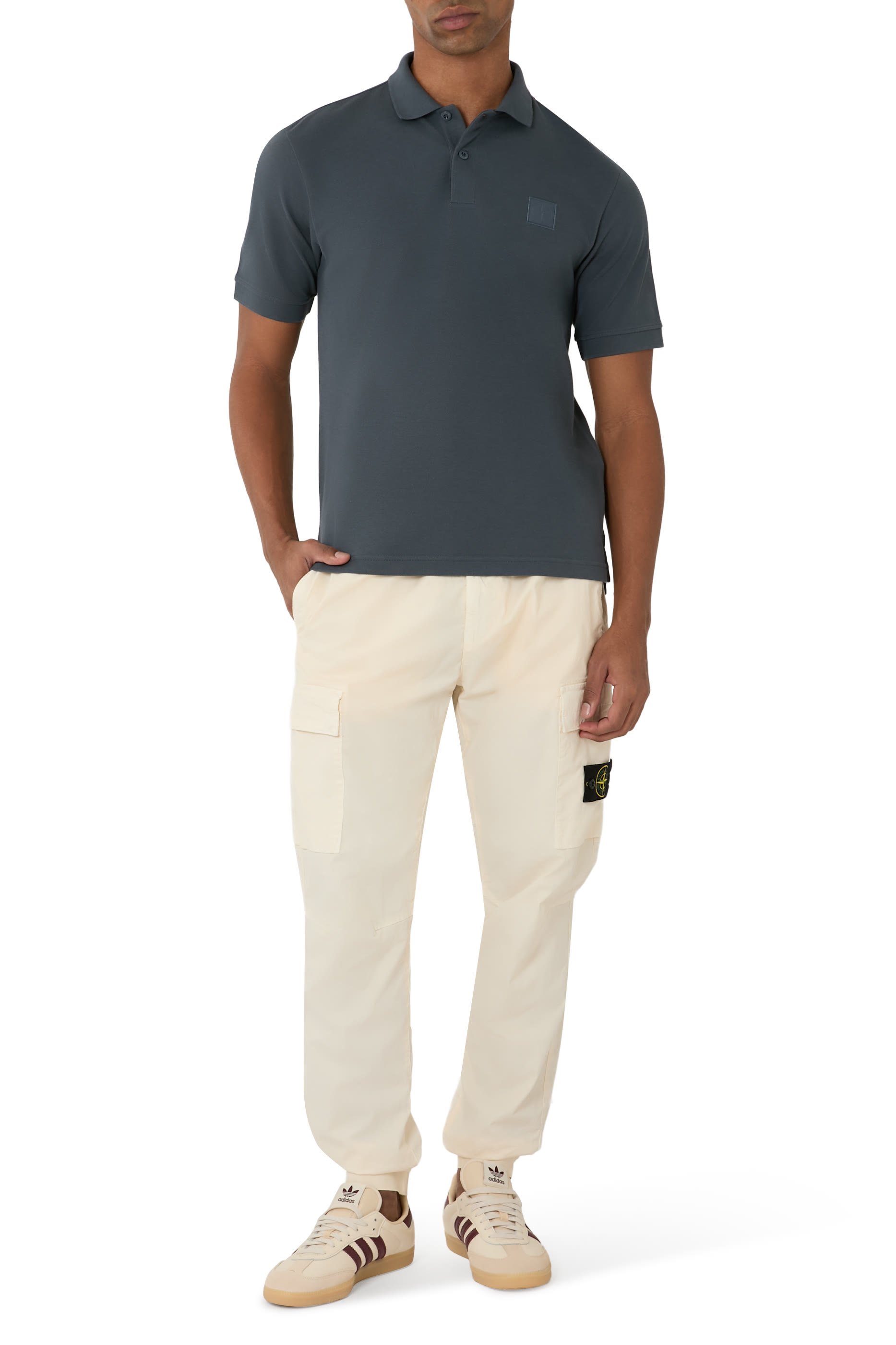 Tonal Compass Patch Polo Shirt