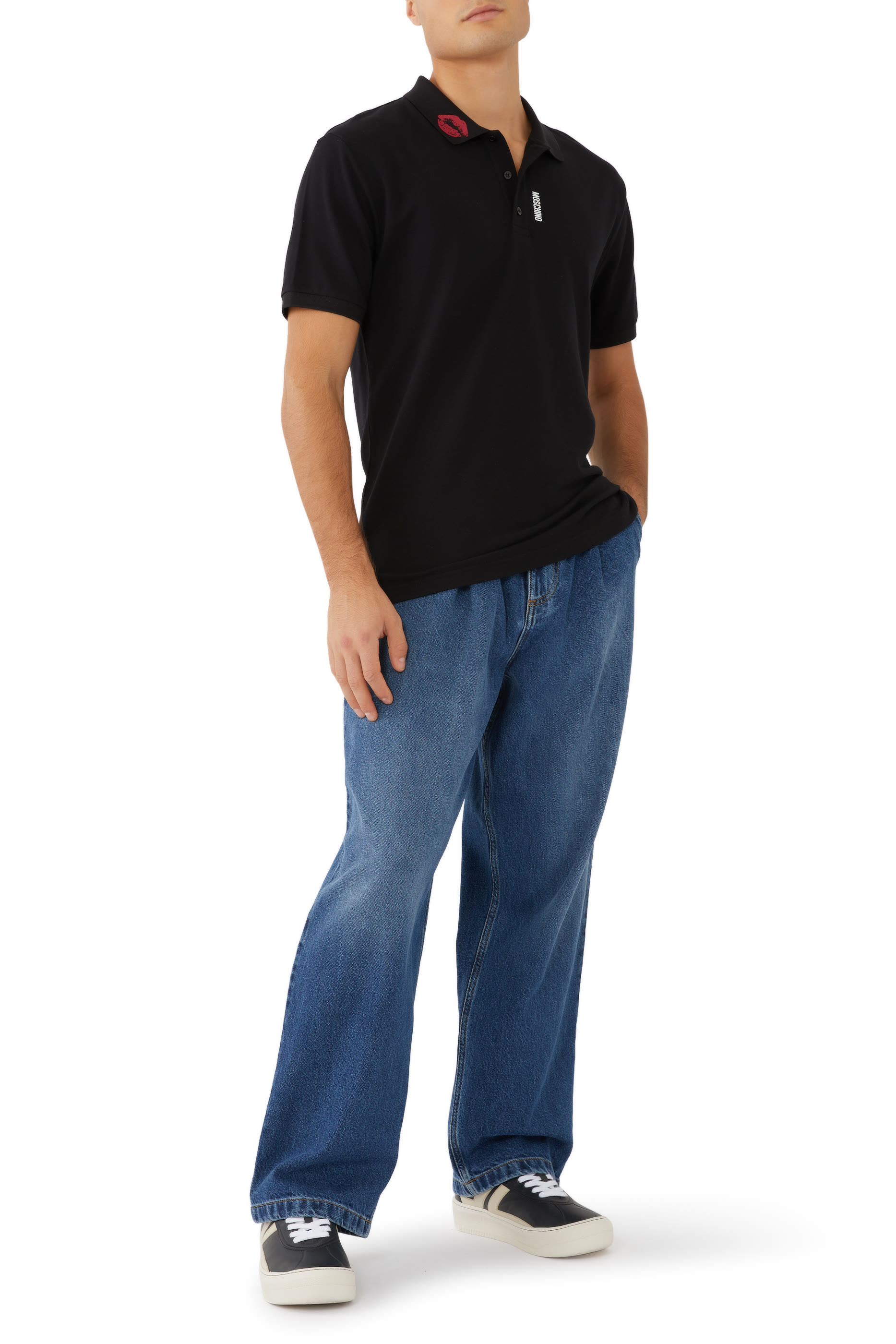 قميص بولو كلاسيكي بنقشة غرافيك بيكيه