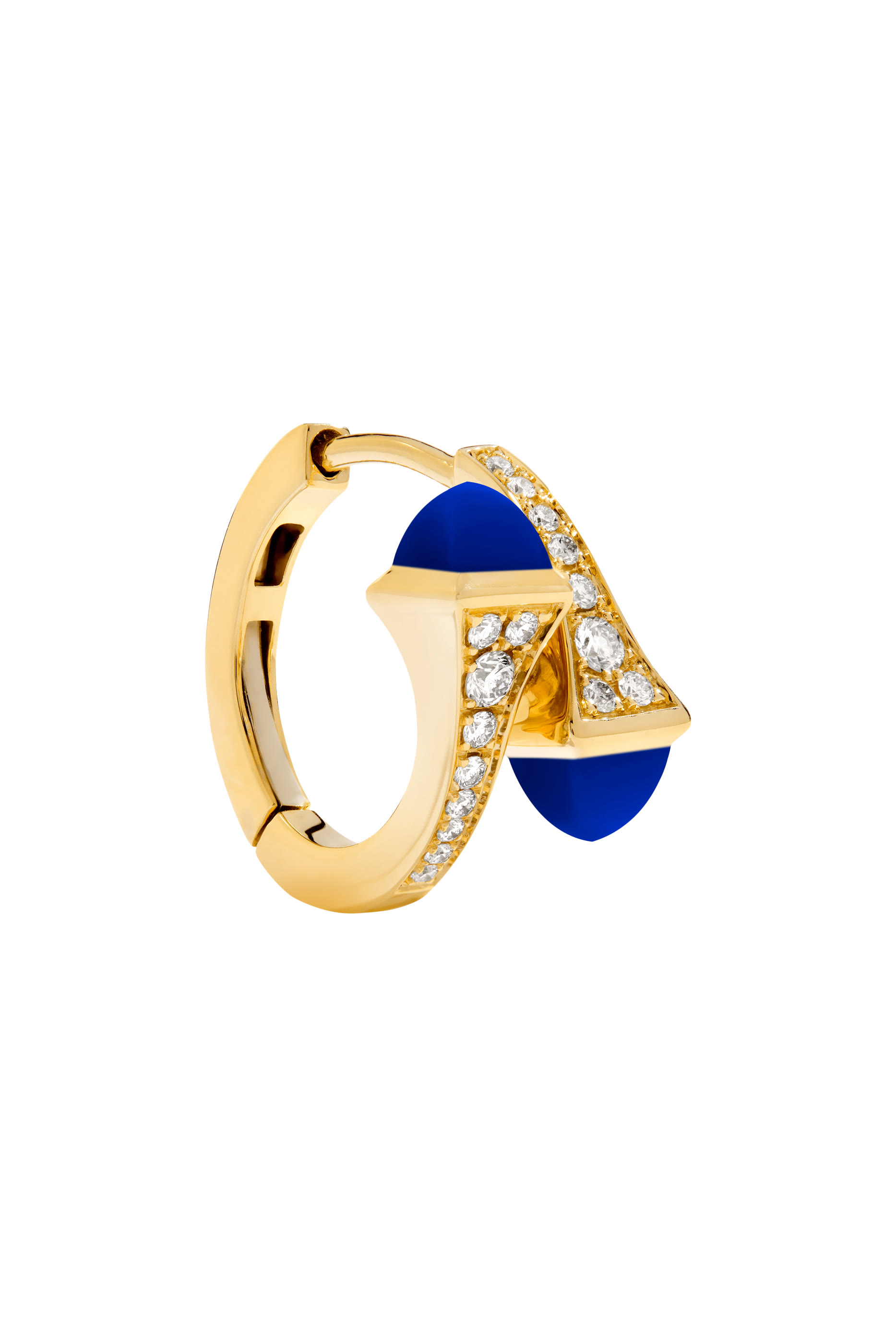 أقراط كليو هاجي مرصعة بالماس والازورد ذهب أصفر عيار 18