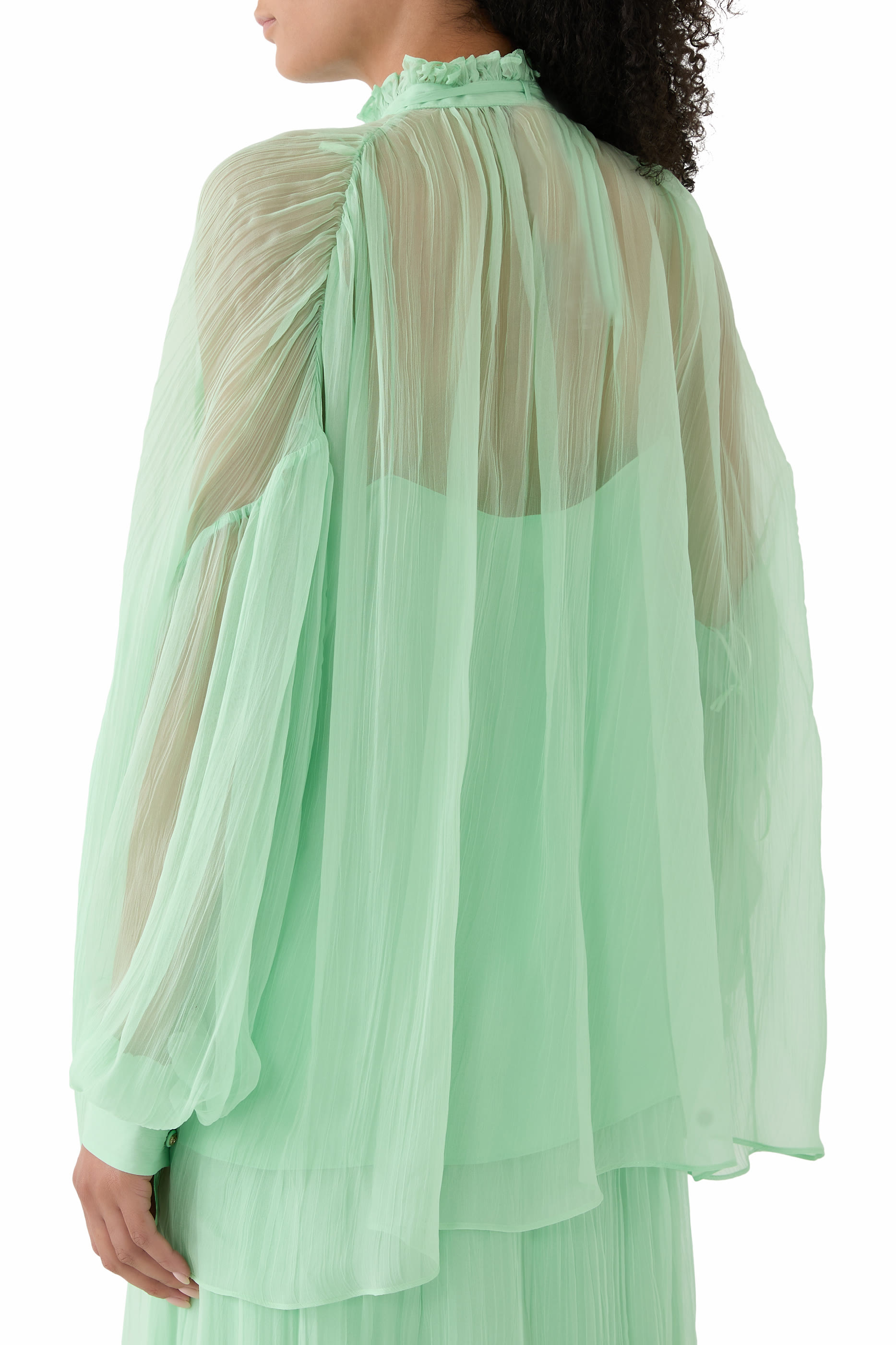 بلوزة كريبون حرير شيفون