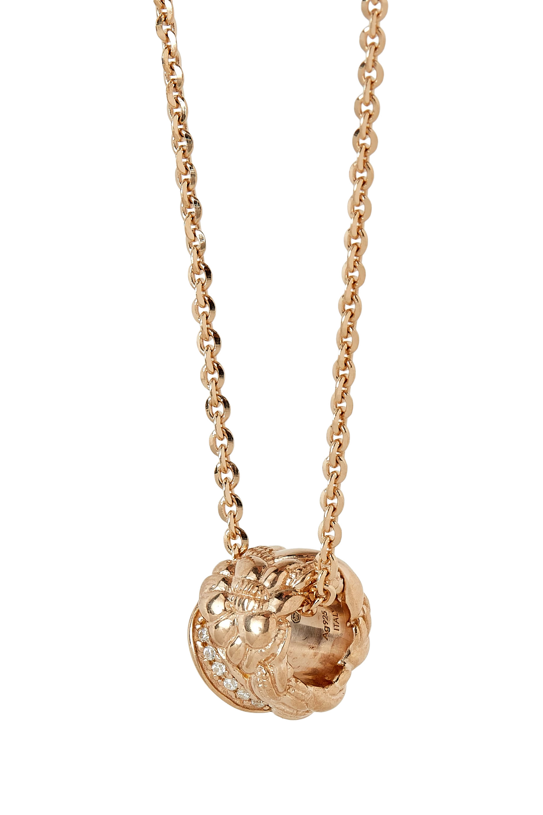 قلادة بدلاية مجدولة مرصعة بأحجار زركونيا مكعبة فضة مطلية ذهب عيار 18