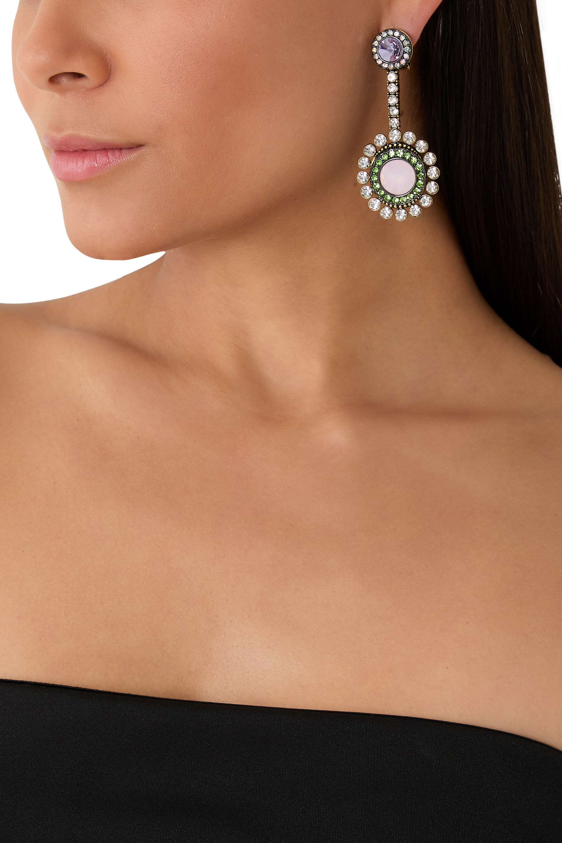 أقراط أوكتافيا كبيرة، نحاس وكريستال