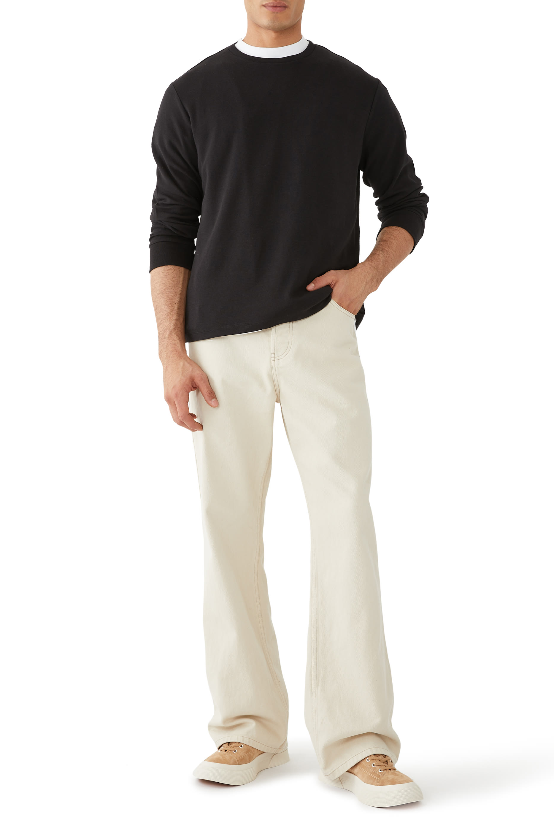 تيشيرت بأكمام طويلة قابلة للطي