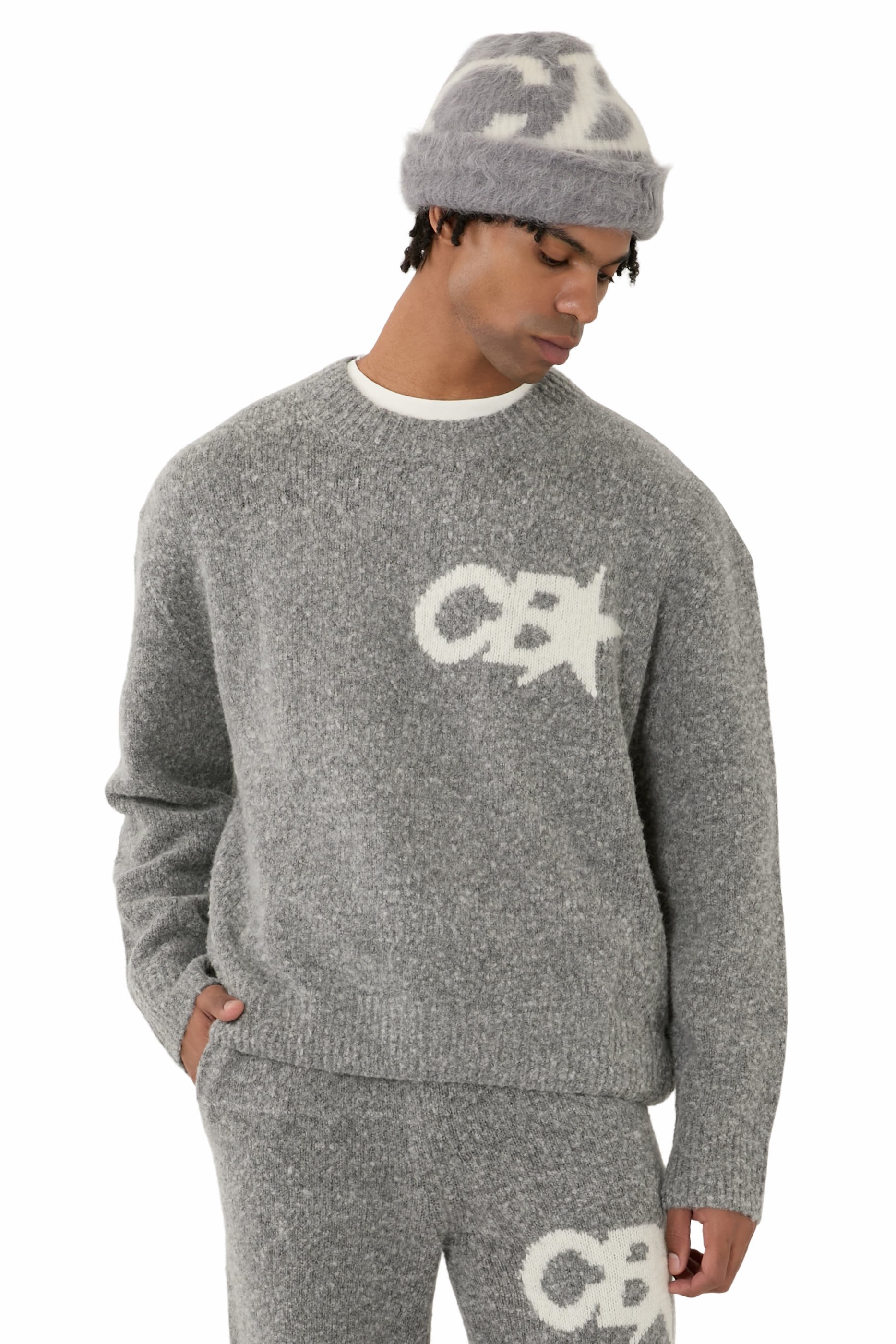 قبعة بيني بشعار الماركة صوف ألبكة منسوج