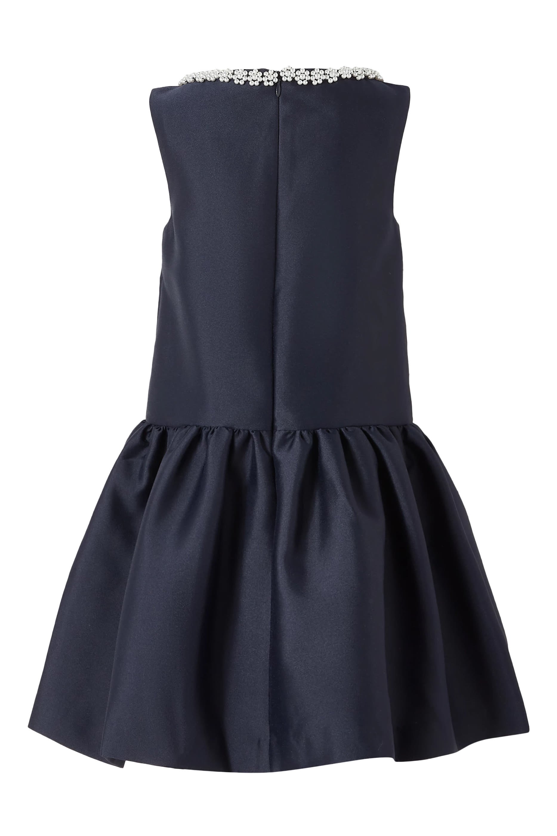 فستان بحواف صدفية مزين بزخرفة أزهار تافيتا للأطفال