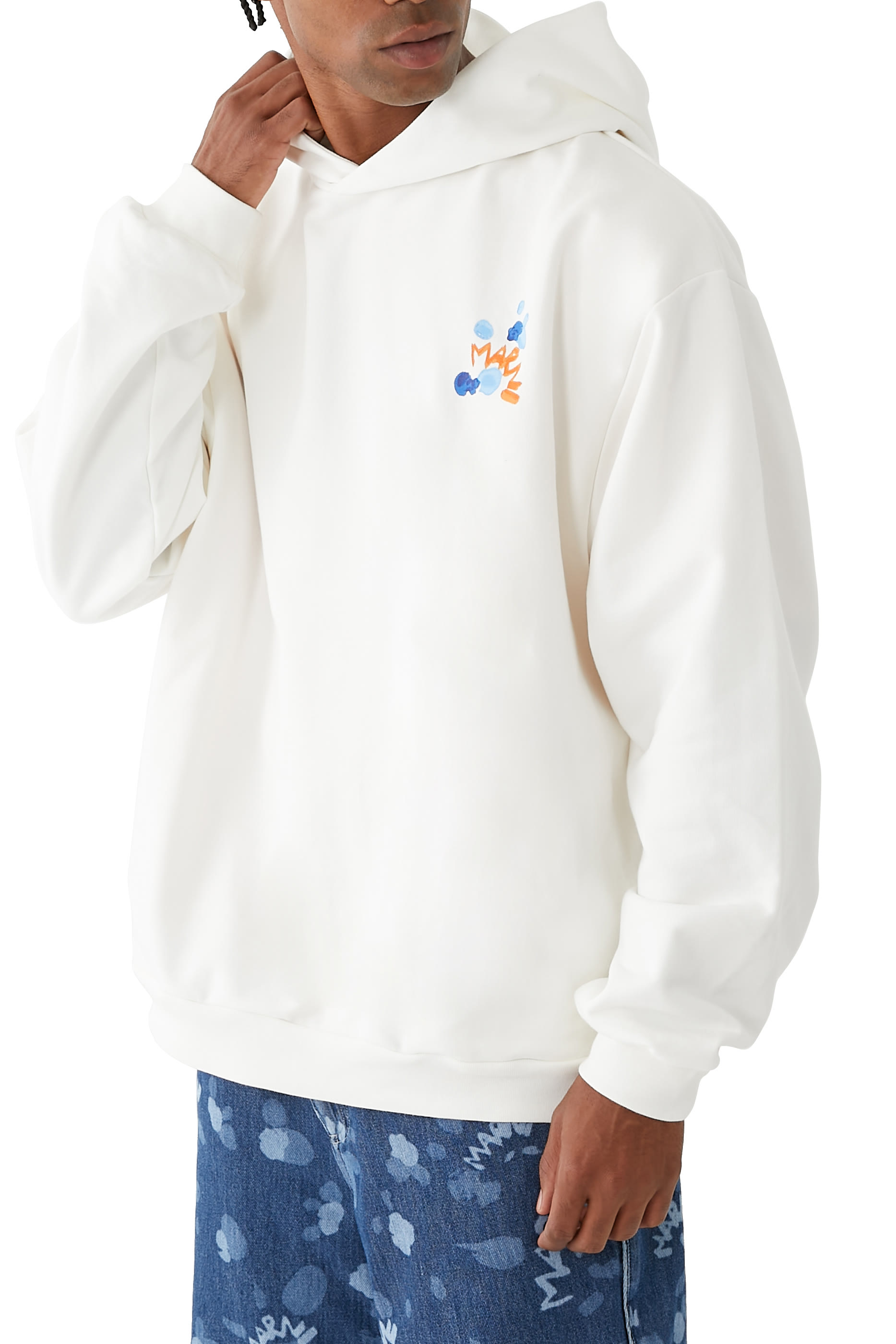 هودي قطن بطبعات شعار الماركة