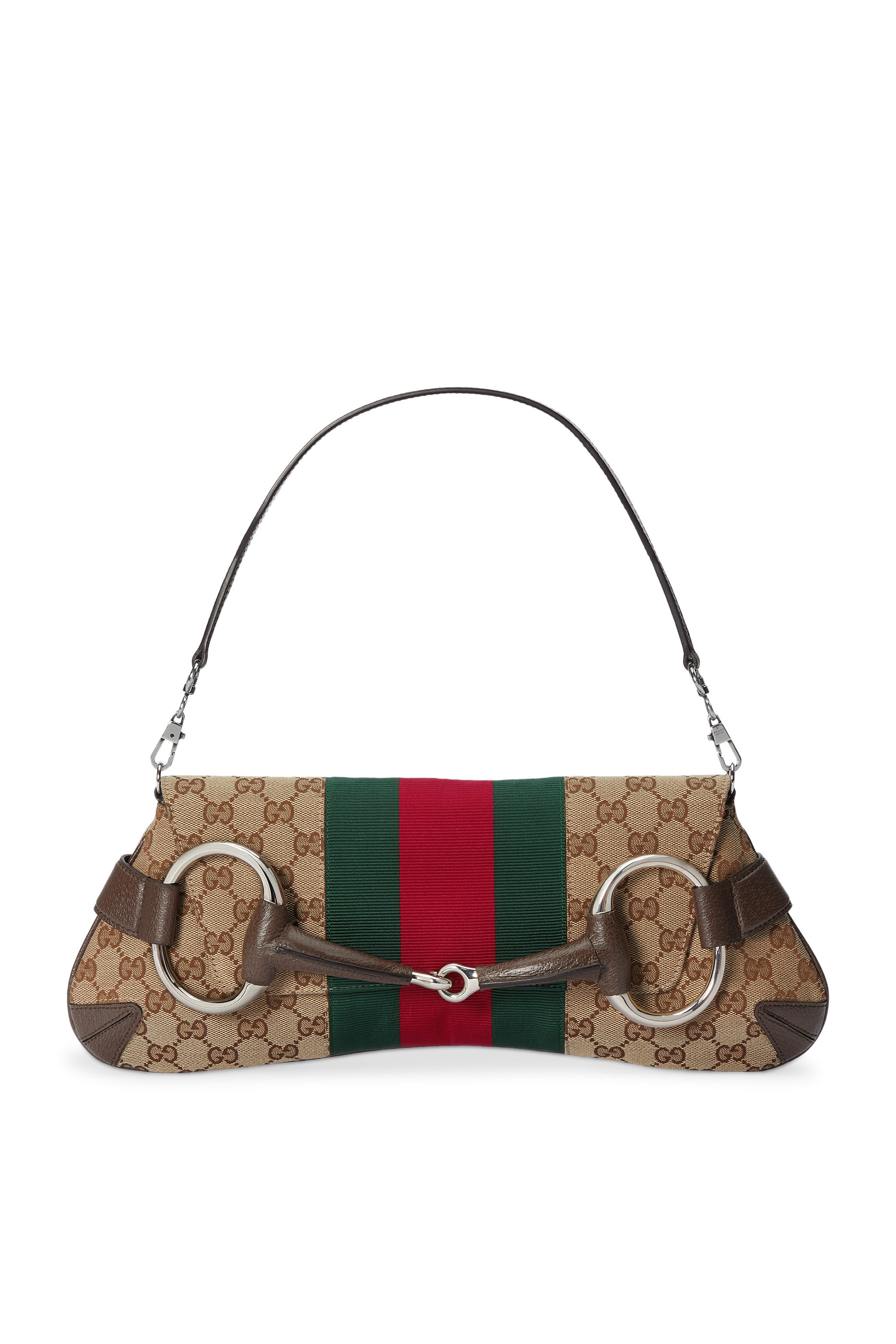 حقيبة كتف متوسطة بسلسلة وحلية لجام الحصان