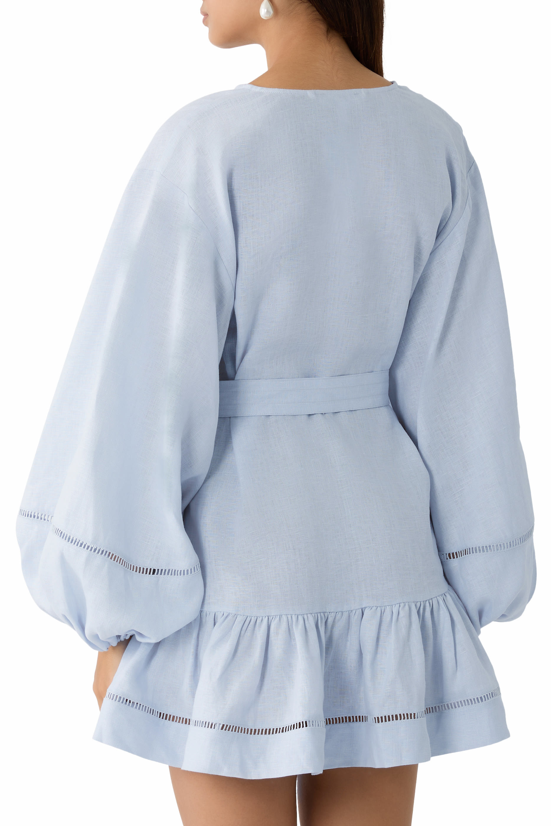 فستان تومي قصير بأكمام منفوخة