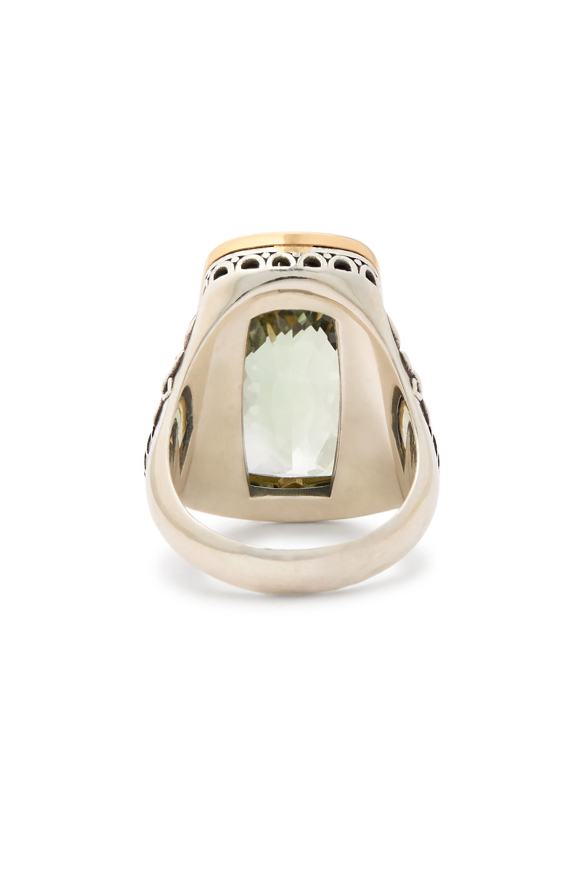 خاتم فلاور غاردن مرصع بأحجار جمشت، فضة إسترلينية وذهب أصفر عيار 18