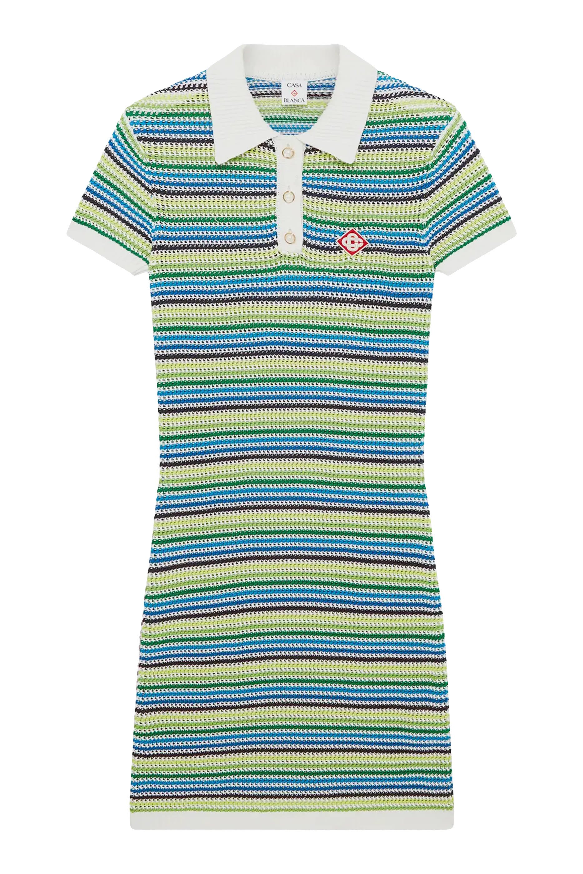 فستان مخطط متوسط الطول