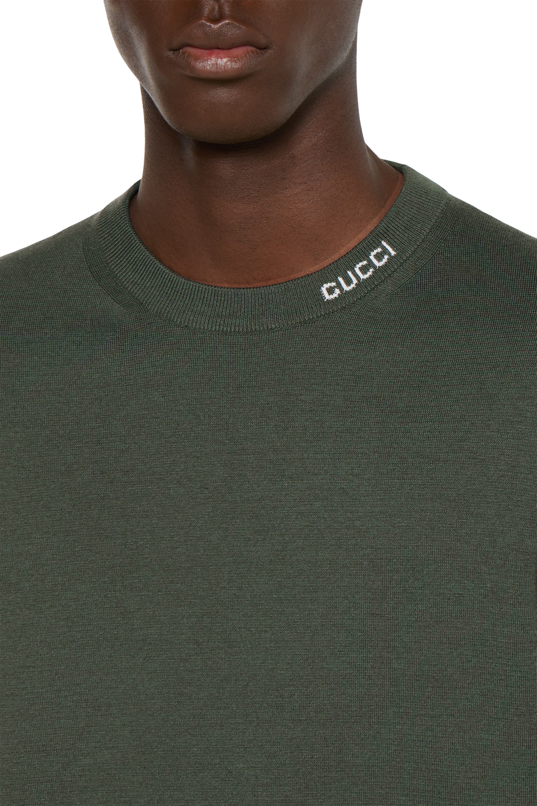 كنزة منسوجة حرير وقطن